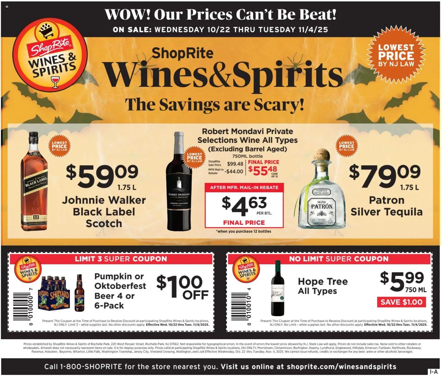 ShopRite Wine & Spirits - valid from 22.10.2025 | Page: 1 | Products: Wine, Beer, Pumpkin ShopRite Wine & Spirits - valid from 22.10.2025 | Page: 1 | Products: Wine, Beer, Pumpkin