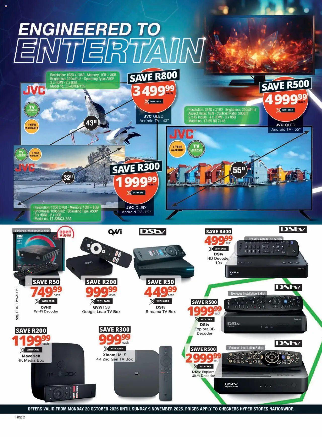 New Checkers catalogue – valid from 20.10.2025 | Page: 2 | Products: Decoder, TV, Box, Peach New Checkers catalogue – valid from 20.10.2025 | Page: 2 | Products: Decoder, TV, Box, Peach