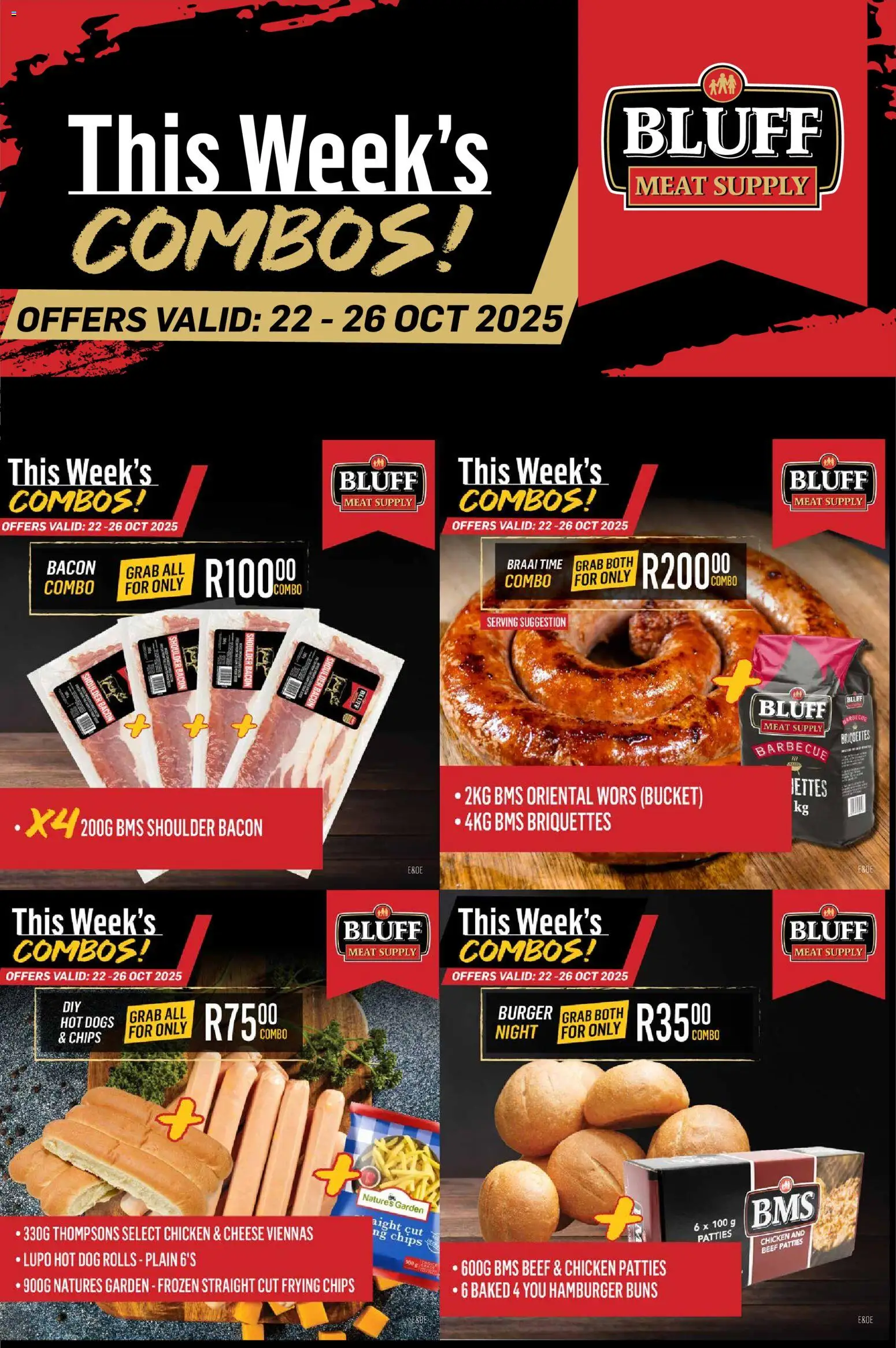 New Bluff Meat Supply catalogue – valid from 22.10.2025 | Page: 2 | Products: Cheese, Chicken, Hot dogs, Bacon New Bluff Meat Supply catalogue – valid from 22.10.2025 | Page: 2 | Products: Cheese, Chicken, Hot dogs, Bacon