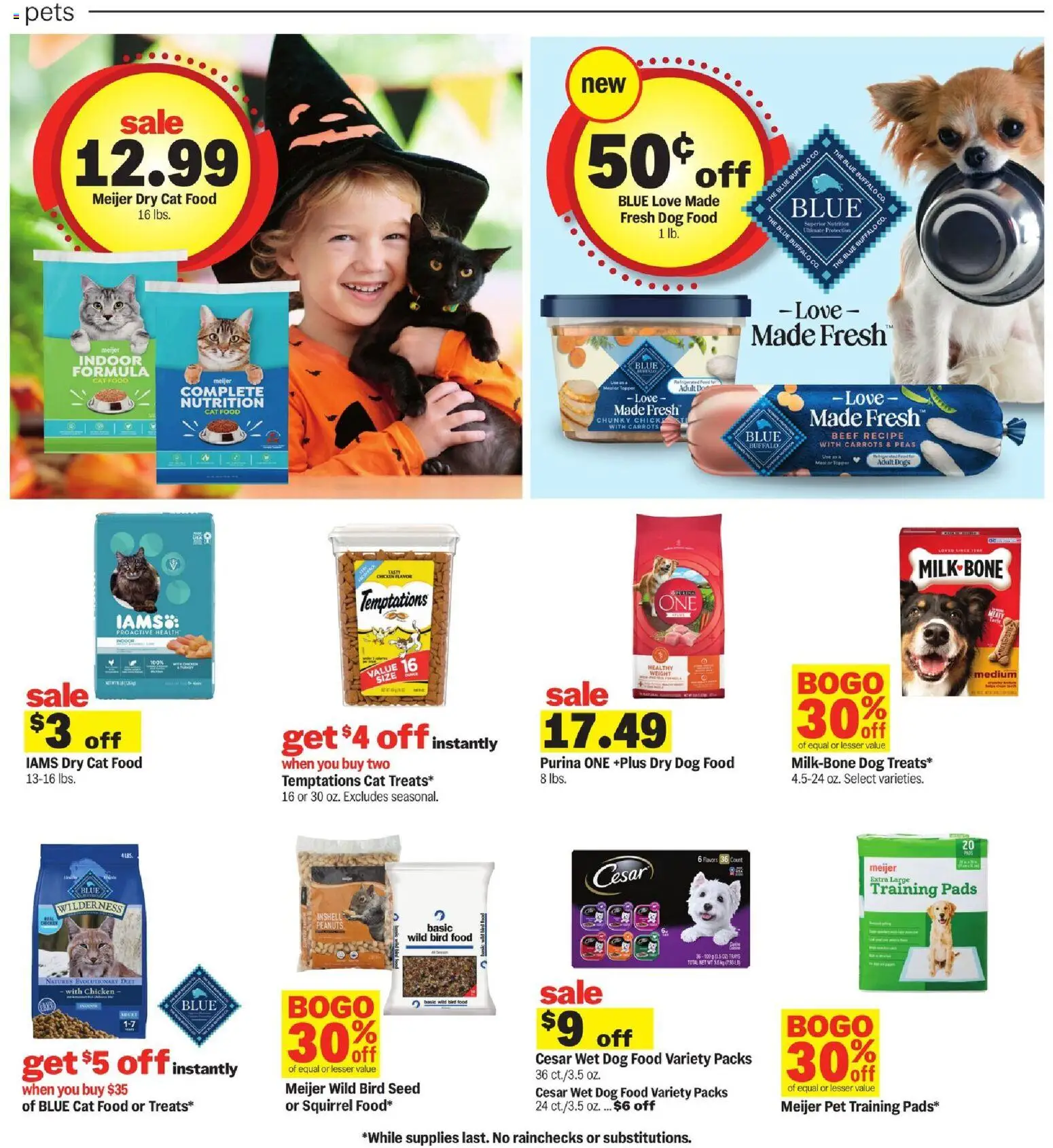 Meijer Weekly Ad - MI - valid from 22.10.2025 | Page: 35 | Products: Dog Food, Cat Food, Pads, Weight Meijer Weekly Ad - MI - valid from 22.10.2025 | Page: 35 | Products: Dog Food, Cat Food, Pads, Weight