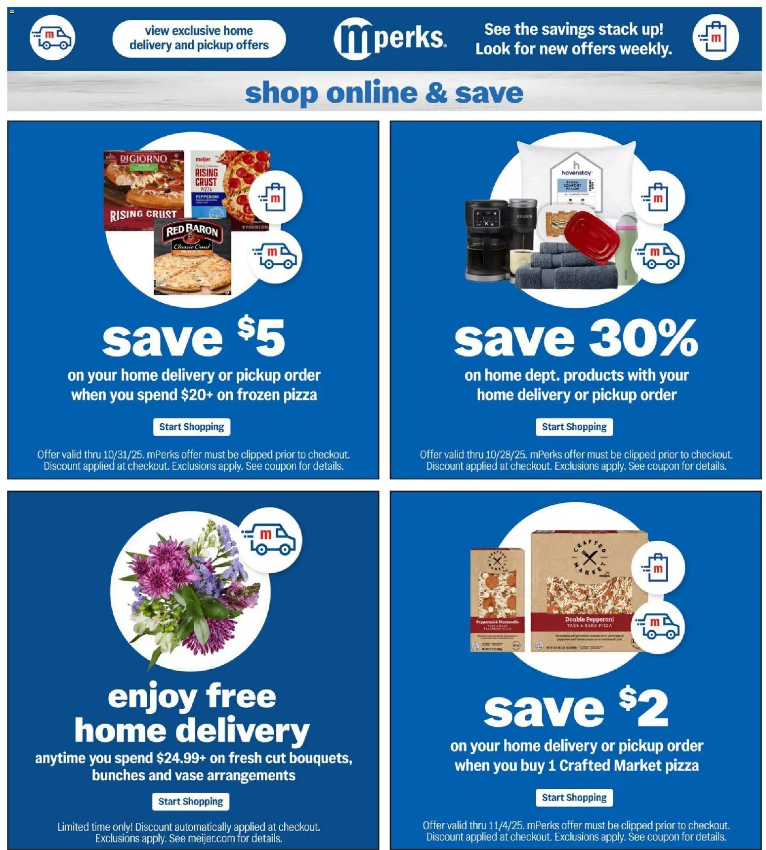 Meijer Weekly Ad - MI - valid from 22.10.2025 | Page: 46 | Products: Pillow, Vase, Pizza Meijer Weekly Ad - MI - valid from 22.10.2025 | Page: 46 | Products: Pillow, Vase, Pizza