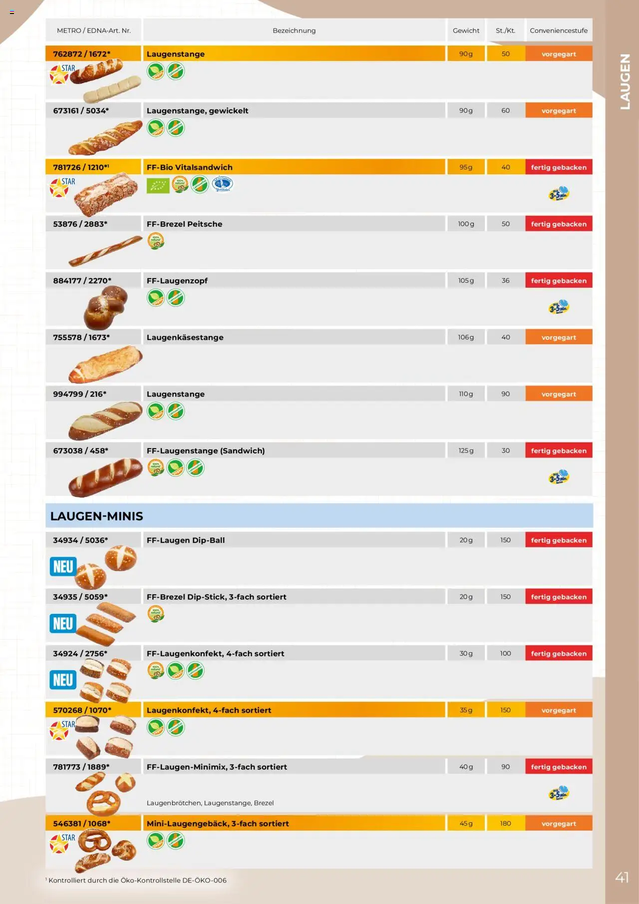 Metro  Edna Foodservice – gültig ab 01.10.2025 | Seite: 41 | Produkte: Gewicht