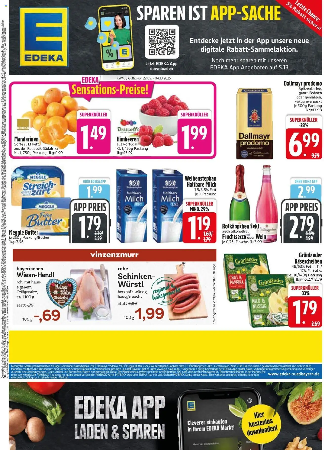 Edeka prospekt Haar – gültig ab 29.09.2025 | Seite: 1 | Produkte: Fruchtsecco, Dallmayr, Grunlander, Chili Edeka prospekt Haar – gültig ab 29.09.2025 | Seite: 1 | Produkte: Fruchtsecco, Dallmayr, Grunlander, Chili