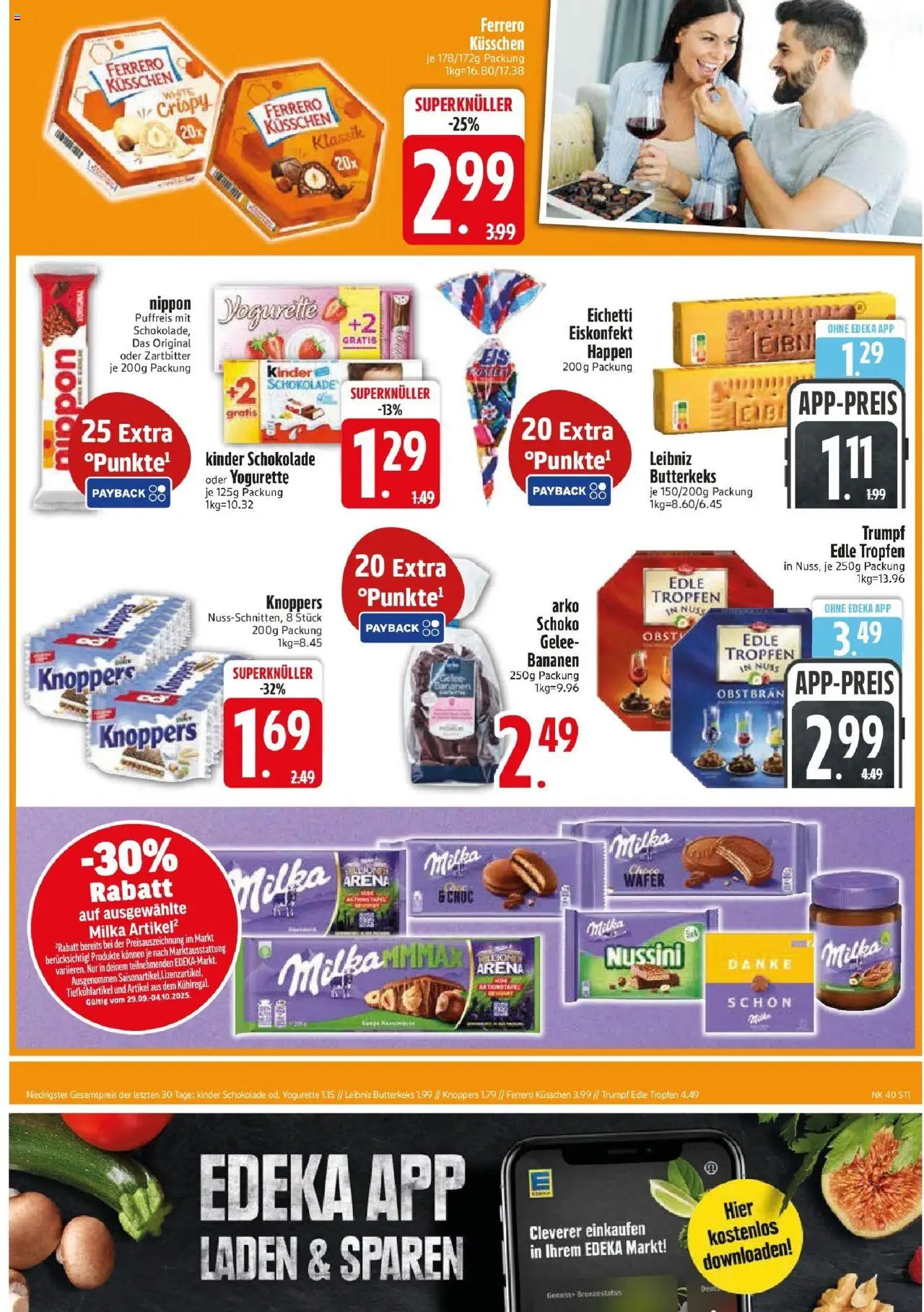 Edeka prospekt Haar – gültig ab 29.09.2025 | Seite: 11 | Produkte: Schokolade, Milka, Obst, Knoppers Edeka prospekt Haar – gültig ab 29.09.2025 | Seite: 11 | Produkte: Schokolade, Milka, Obst, Knoppers