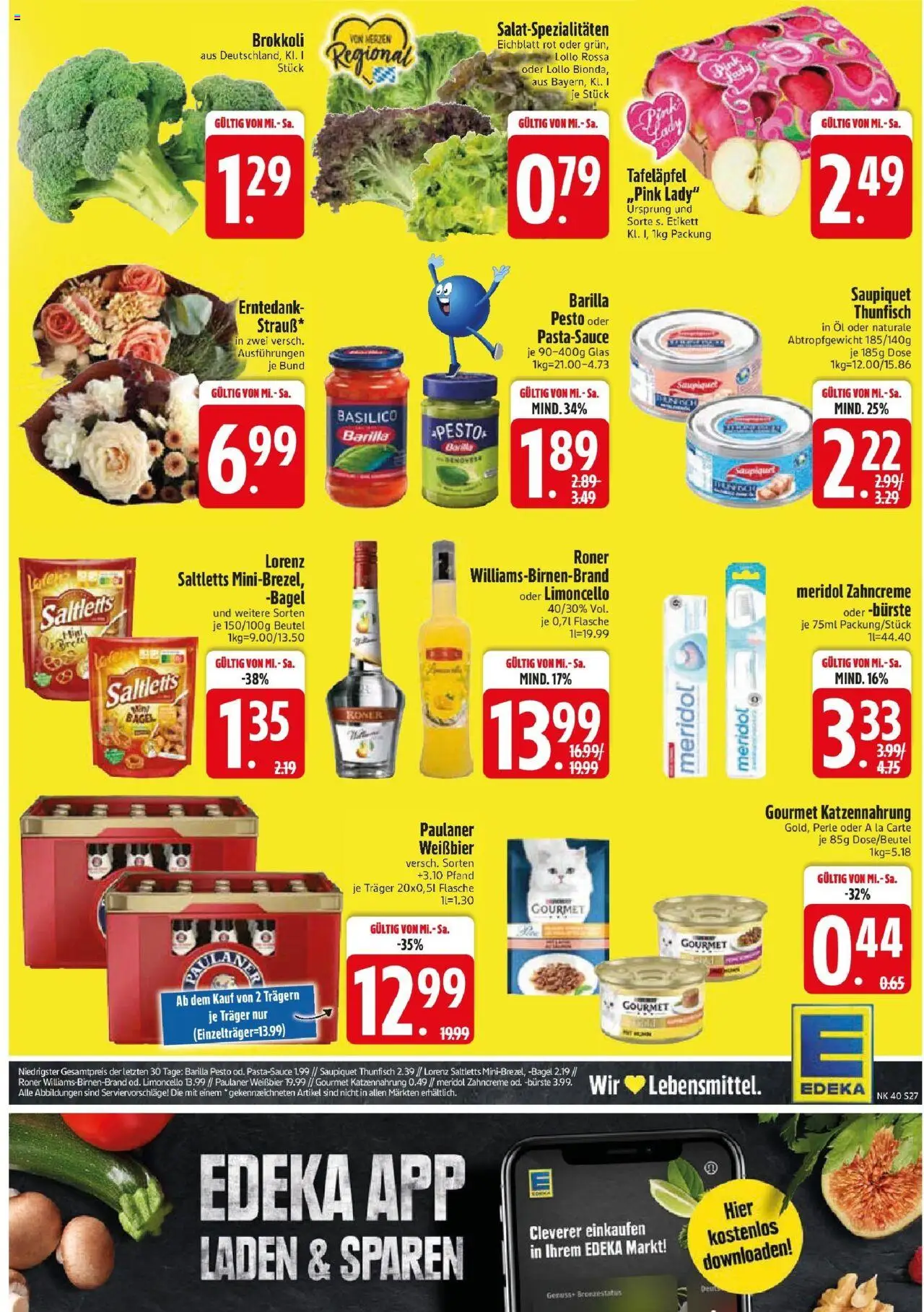 Edeka prospekt Haar – gültig ab 29.09.2025 | Seite: 27 | Produkte: Barilla pesto, Limoncello, Pasta, Paulaner Edeka prospekt Haar – gültig ab 29.09.2025 | Seite: 27 | Produkte: Barilla pesto, Limoncello, Pasta, Paulaner