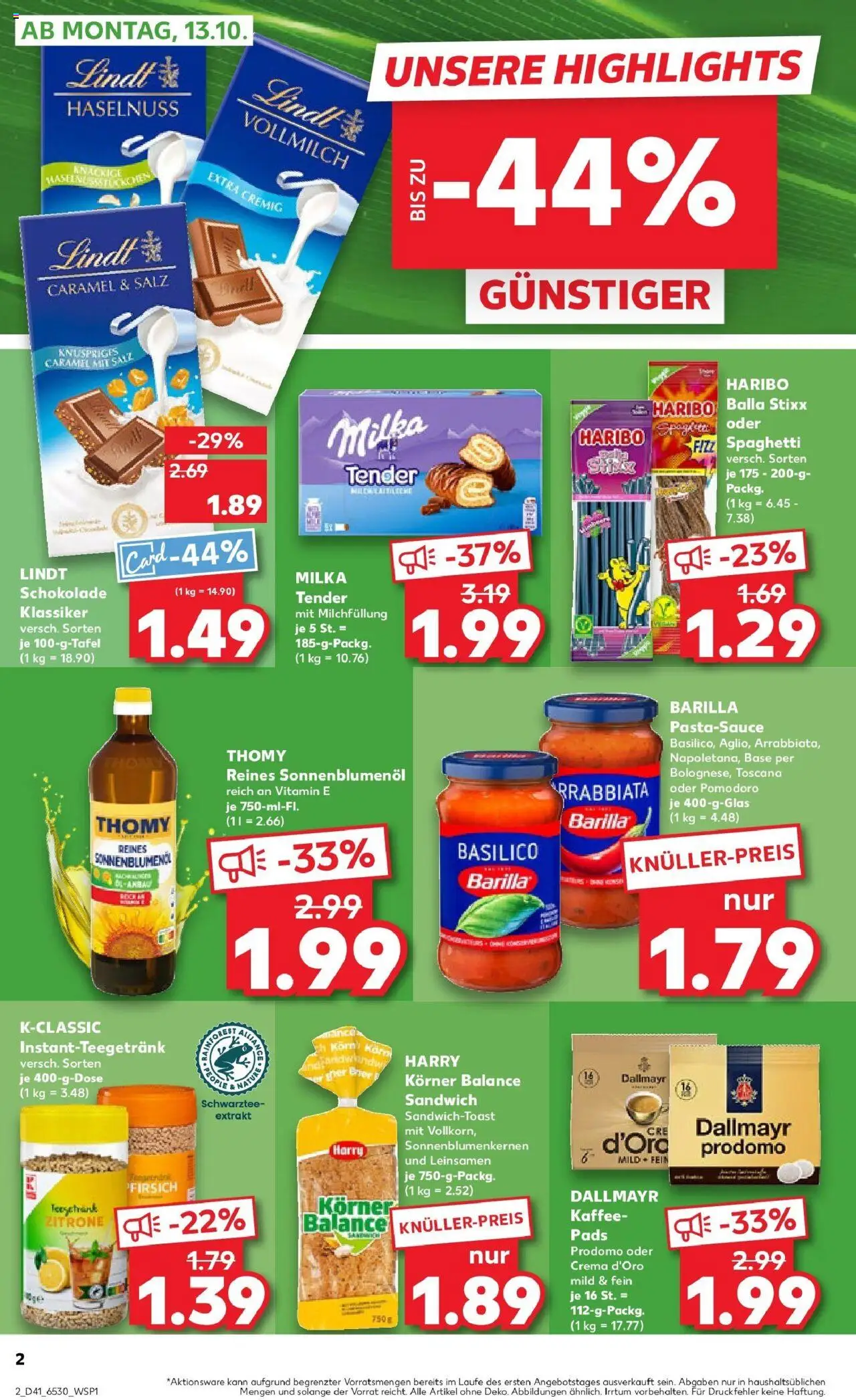 Kaufland prospekt Oranienburg	 – gültig ab 13.10.2025 | Seite: 2 | Produkte: Haribo, Schokolade, Milka schokolade, Zitrone Kaufland prospekt Oranienburg	 – gültig ab 13.10.2025 | Seite: 2 | Produkte: Haribo, Schokolade, Milka schokolade, Zitrone
