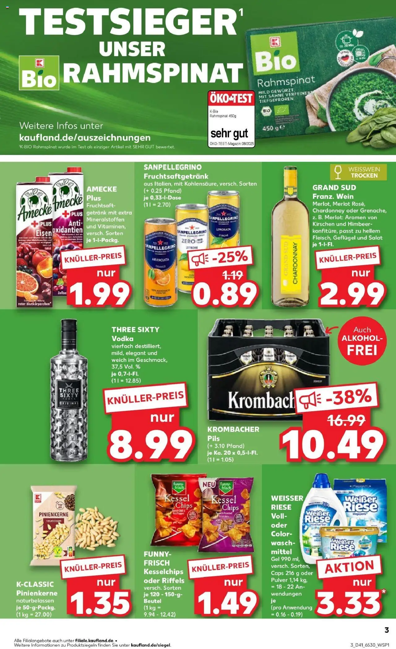 Kaufland prospekt Oranienburg	 – gültig ab 13.10.2025 | Seite: 3 | Produkte: Weißwein, Pils, Grand sud, Salat Kaufland prospekt Oranienburg	 – gültig ab 13.10.2025 | Seite: 3 | Produkte: Weißwein, Pils, Grand sud, Salat