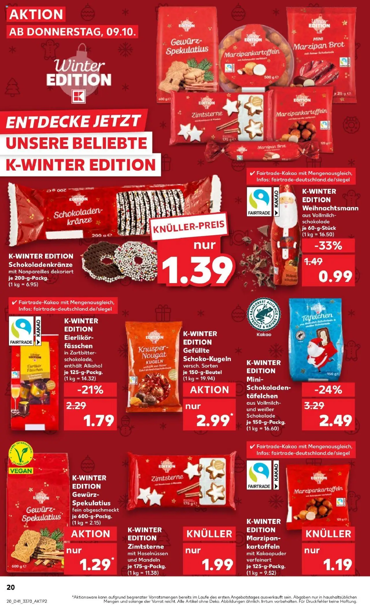 Kaufland prospekt Oranienburg	 – gültig ab 13.10.2025 | Seite: 20 | Produkte: Schokolade, Mandeln, Kartoffeln, Brot Kaufland prospekt Oranienburg	 – gültig ab 13.10.2025 | Seite: 20 | Produkte: Schokolade, Mandeln, Kartoffeln, Brot