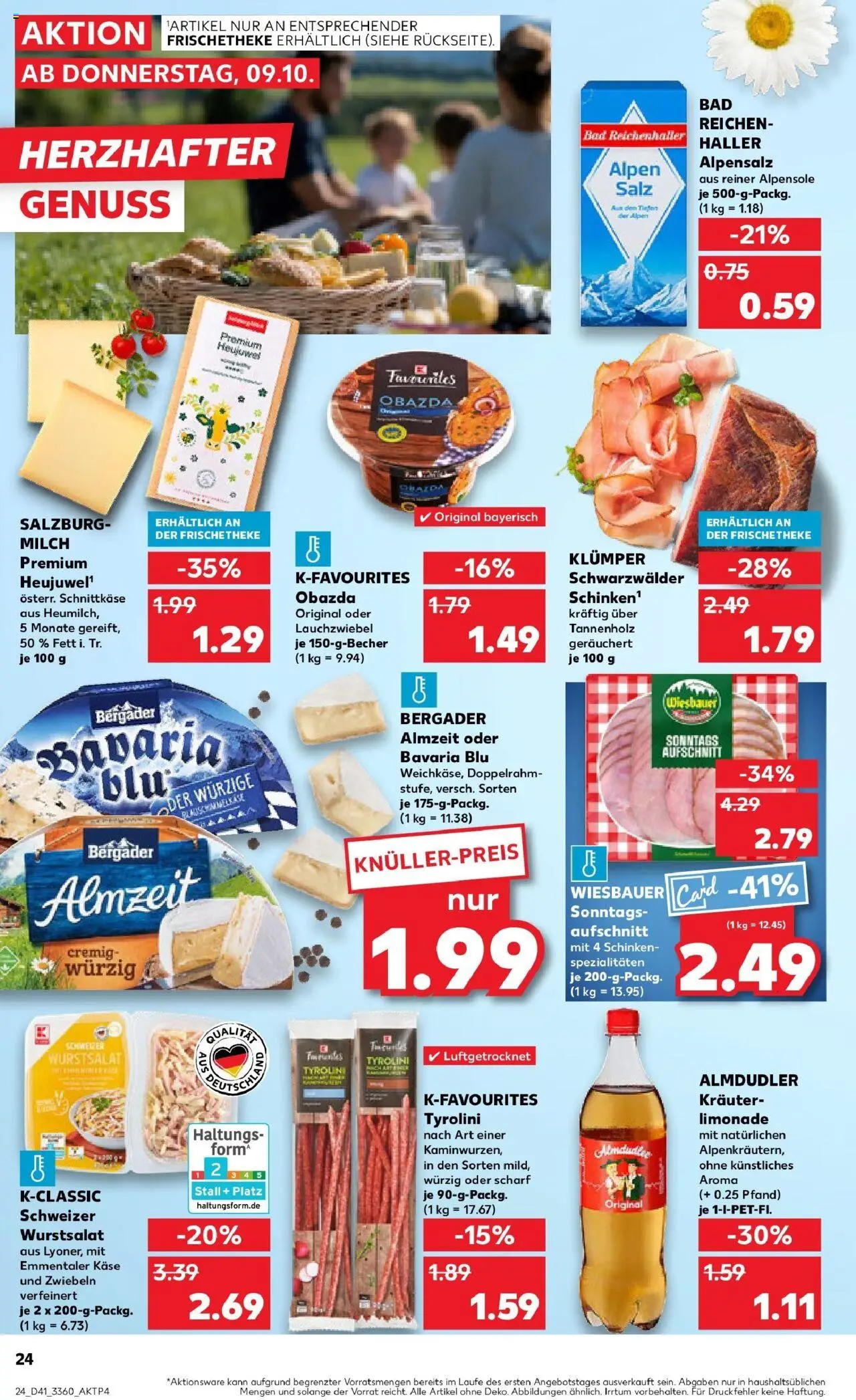 Kaufland prospekt Oranienburg	 – gültig ab 13.10.2025 | Seite: 24 | Produkte: Milch, Theke, Bad, Limonade Kaufland prospekt Oranienburg	 – gültig ab 13.10.2025 | Seite: 24 | Produkte: Milch, Theke, Bad, Limonade
