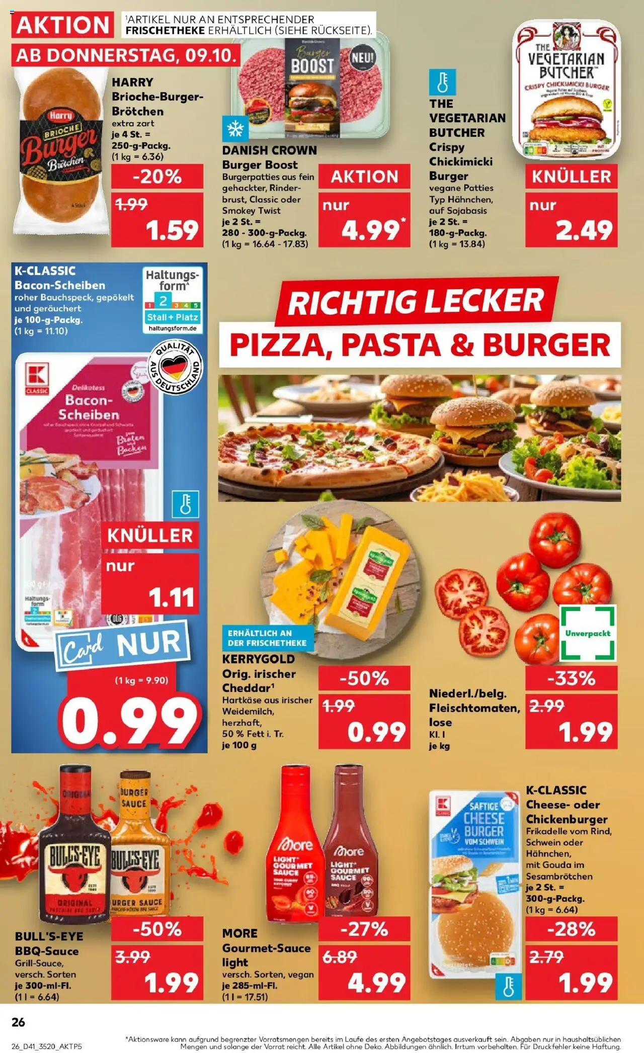Kaufland prospekt Oranienburg	 – gültig ab 13.10.2025 | Seite: 26 | Produkte: Gouda, Burger, Pasta Kaufland prospekt Oranienburg	 – gültig ab 13.10.2025 | Seite: 26 | Produkte: Gouda, Burger, Pasta