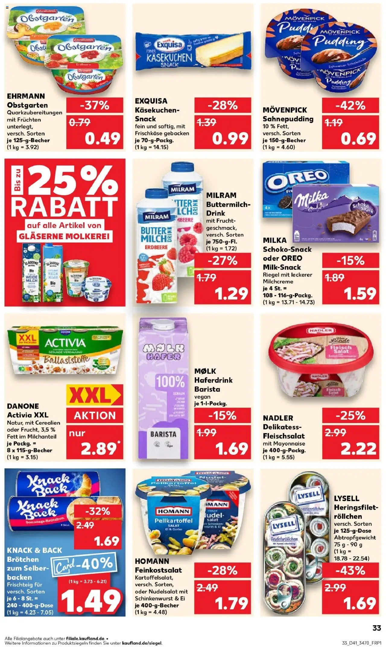 Kaufland prospekt Oranienburg	 – gültig ab 13.10.2025 | Seite: 33 | Produkte: Activia, Danone activia, Pudding, Fleisch Kaufland prospekt Oranienburg	 – gültig ab 13.10.2025 | Seite: 33 | Produkte: Activia, Danone activia, Pudding, Fleisch