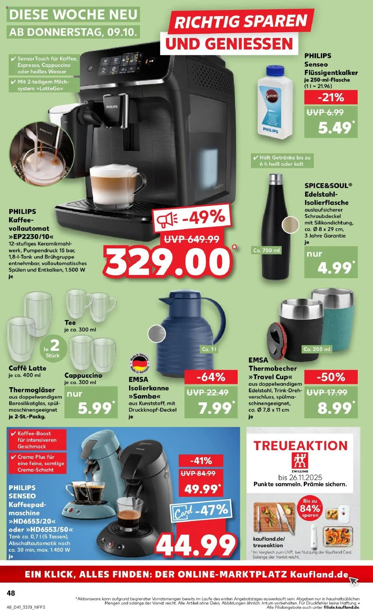 Kaufland prospekt Oranienburg	 – gültig ab 13.10.2025 | Seite: 48 | Produkte: Philips, Senseo, Milch, Tee Kaufland prospekt Oranienburg	 – gültig ab 13.10.2025 | Seite: 48 | Produkte: Philips, Senseo, Milch, Tee