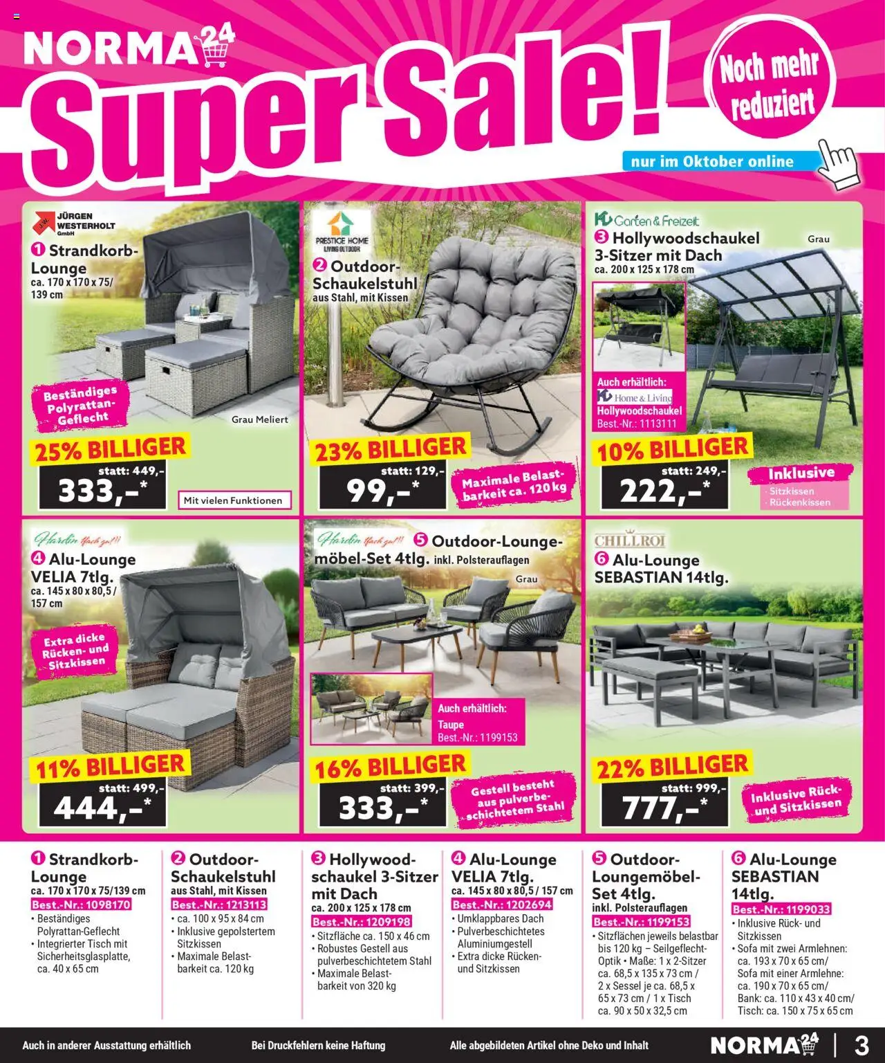 Norma Bestellmagazin Oktober 2025 – gültig ab 01.10.2025 | Seite: 3 | Produkte: Kissen, Sofa, Sessel, Tisch Norma Bestellmagazin Oktober 2025 – gültig ab 01.10.2025 | Seite: 3 | Produkte: Kissen, Sofa, Sessel, Tisch
