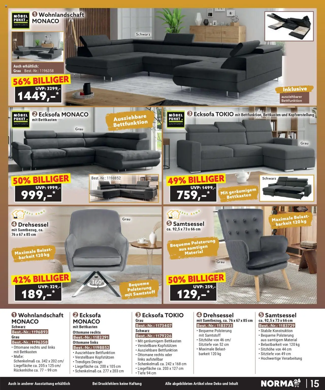 Norma Bestellmagazin Oktober 2025 – gültig ab 01.10.2025 | Seite: 15 | Produkte: Wohnlandschaft, Ecksofa Norma Bestellmagazin Oktober 2025 – gültig ab 01.10.2025 | Seite: 15 | Produkte: Wohnlandschaft, Ecksofa