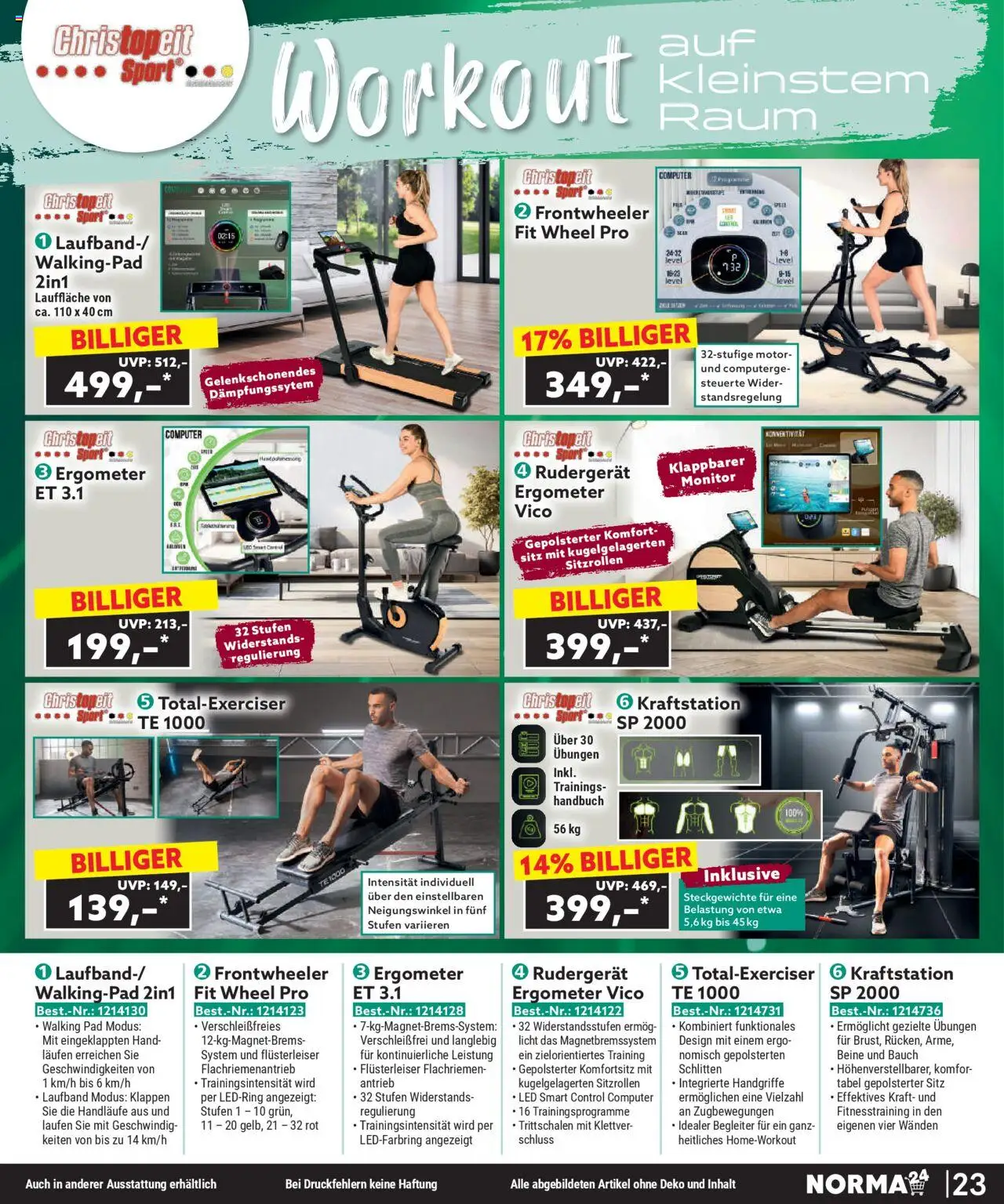 Norma Bestellmagazin Oktober 2025 – gültig ab 01.10.2025 | Seite: 23 | Produkte: Walking, Ergometer, Monitor, Computer Norma Bestellmagazin Oktober 2025 – gültig ab 01.10.2025 | Seite: 23 | Produkte: Walking, Ergometer, Monitor, Computer