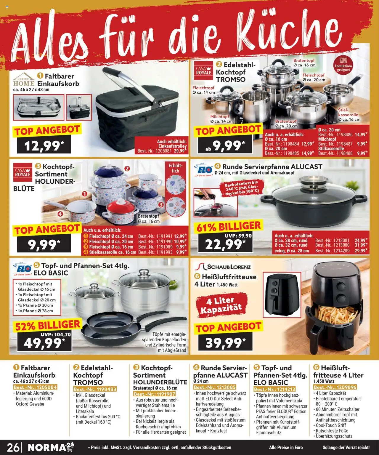 Norma Bestellmagazin Oktober 2025 – gültig ab 01.10.2025 | Seite: 26 | Produkte: Top, Küche, Fritteuse, Heißluftfritteuse Norma Bestellmagazin Oktober 2025 – gültig ab 01.10.2025 | Seite: 26 | Produkte: Top, Küche, Fritteuse, Heißluftfritteuse
