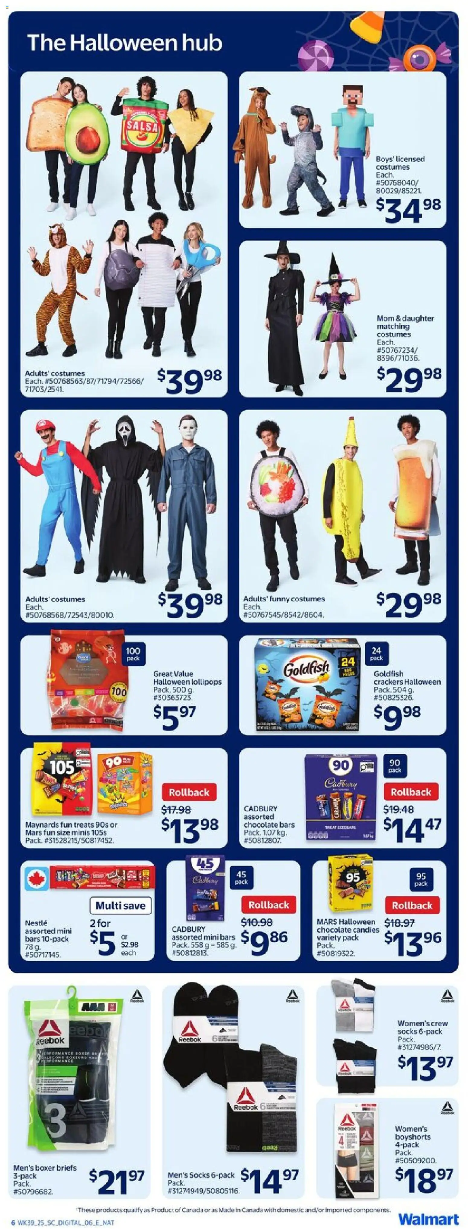 Walmart flyer valid from 23.10.2025 | Page: 7 | Products: Candies, Chocolate, Socks, Briefs Walmart flyer valid from 23.10.2025 | Page: 7 | Products: Candies, Chocolate, Socks, Briefs