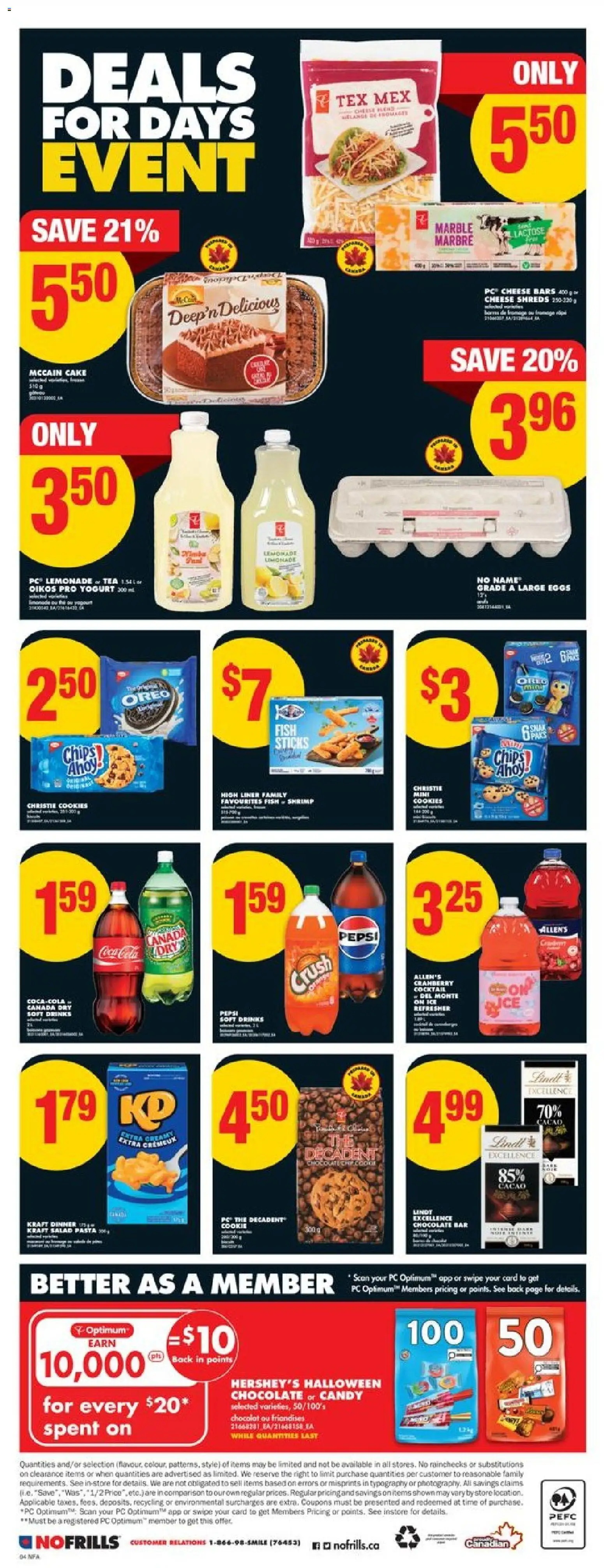 No Frills flyer valid from 23.10.2025 | Page: 5 | Products: Salad, Cheese, Chocolate, Juice No Frills flyer valid from 23.10.2025 | Page: 5 | Products: Salad, Cheese, Chocolate, Juice