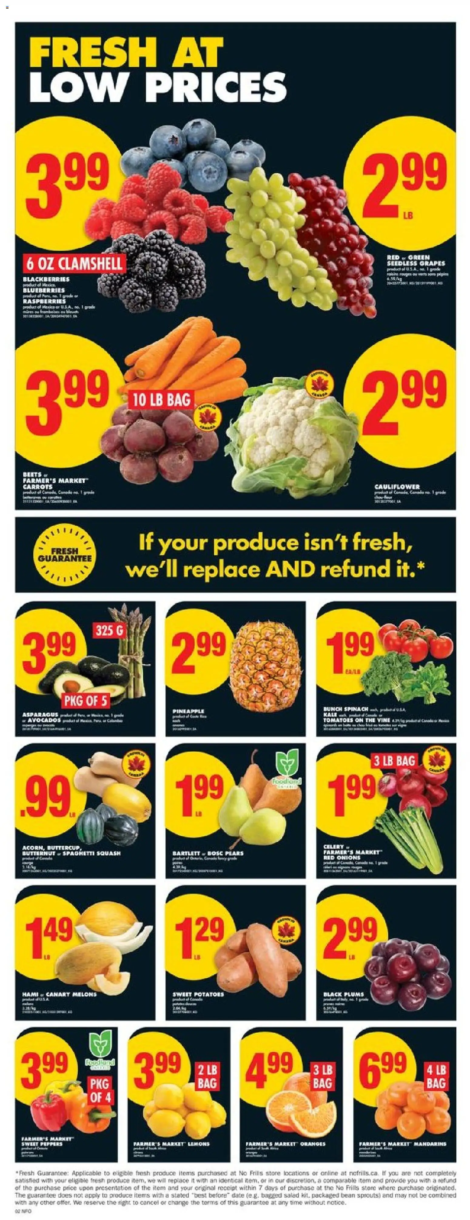 No Frills flyer valid from 23.10.2025 | Page: 3 | Products: Pineapple, Salad, Potatoes, Tomatoes No Frills flyer valid from 23.10.2025 | Page: 3 | Products: Pineapple, Salad, Potatoes, Tomatoes