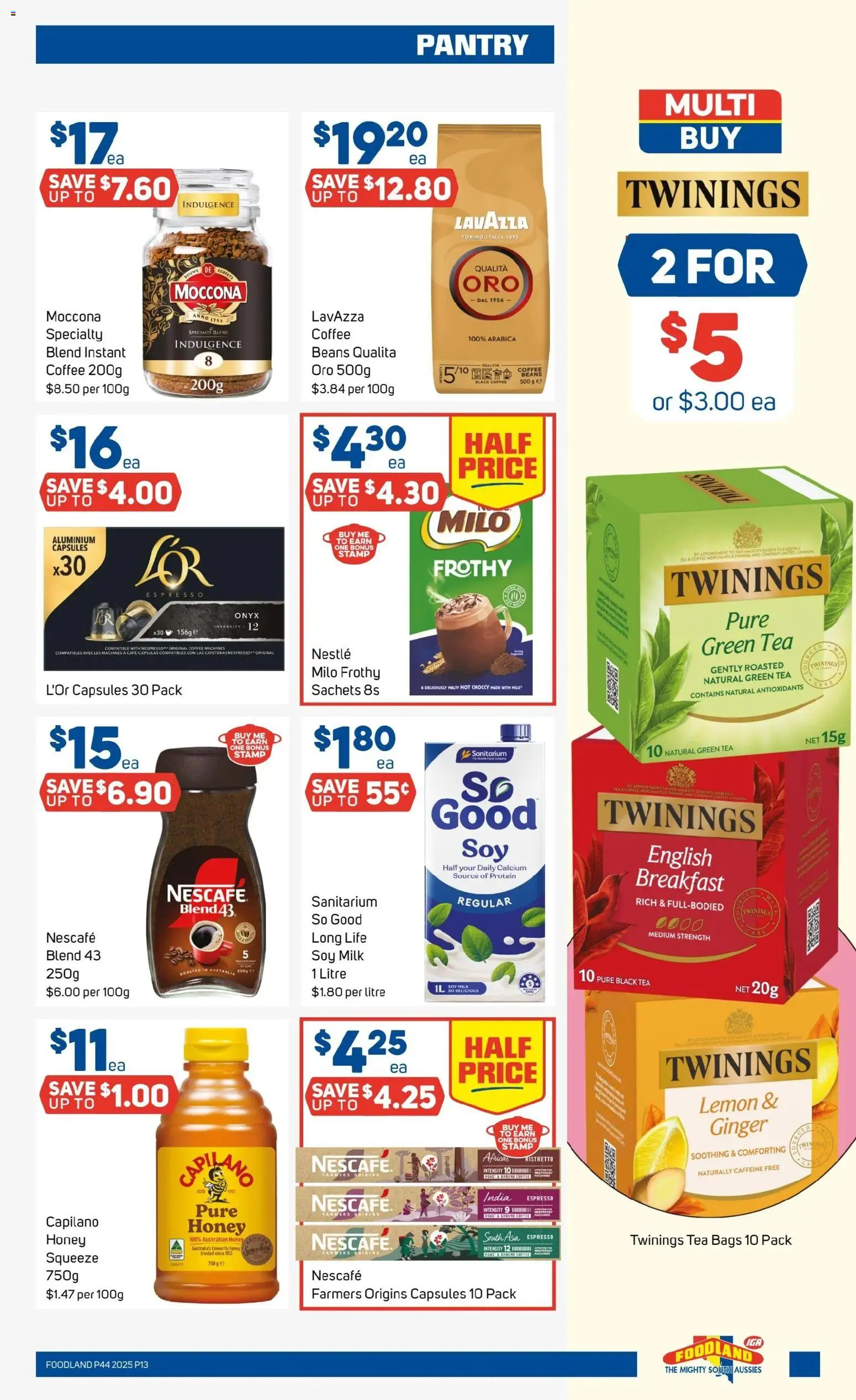 Foodland catalogue - valid from 29.09.2025 | Page: 13 | Products: Ginger, Honey, Lemon, Moccona Foodland catalogue - valid from 29.09.2025 | Page: 13 | Products: Ginger, Honey, Lemon, Moccona