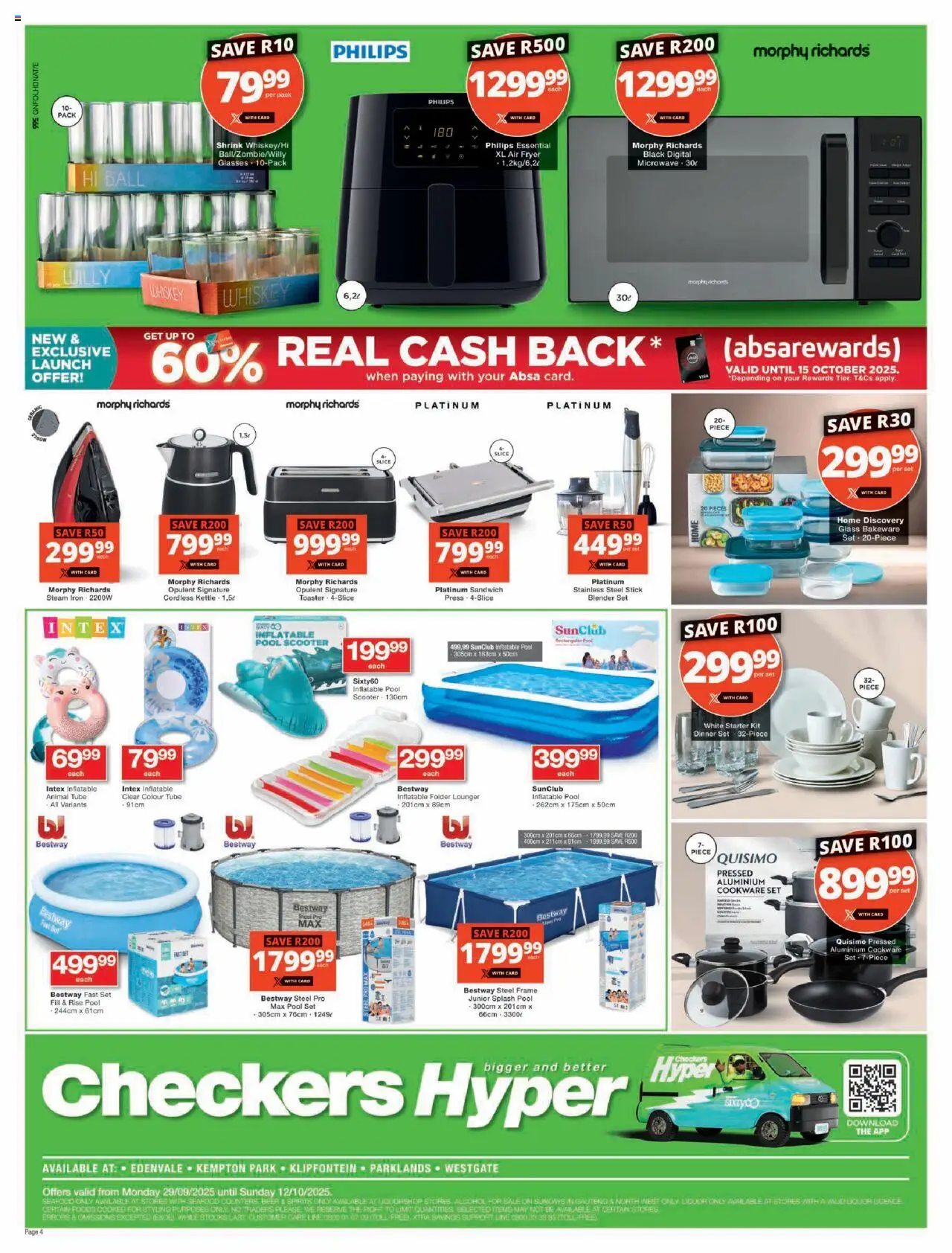 New Checkers catalogue – valid from 29.09.2025 | Page: 4 | Products: Frame, Fryer, Blender, Air fryer