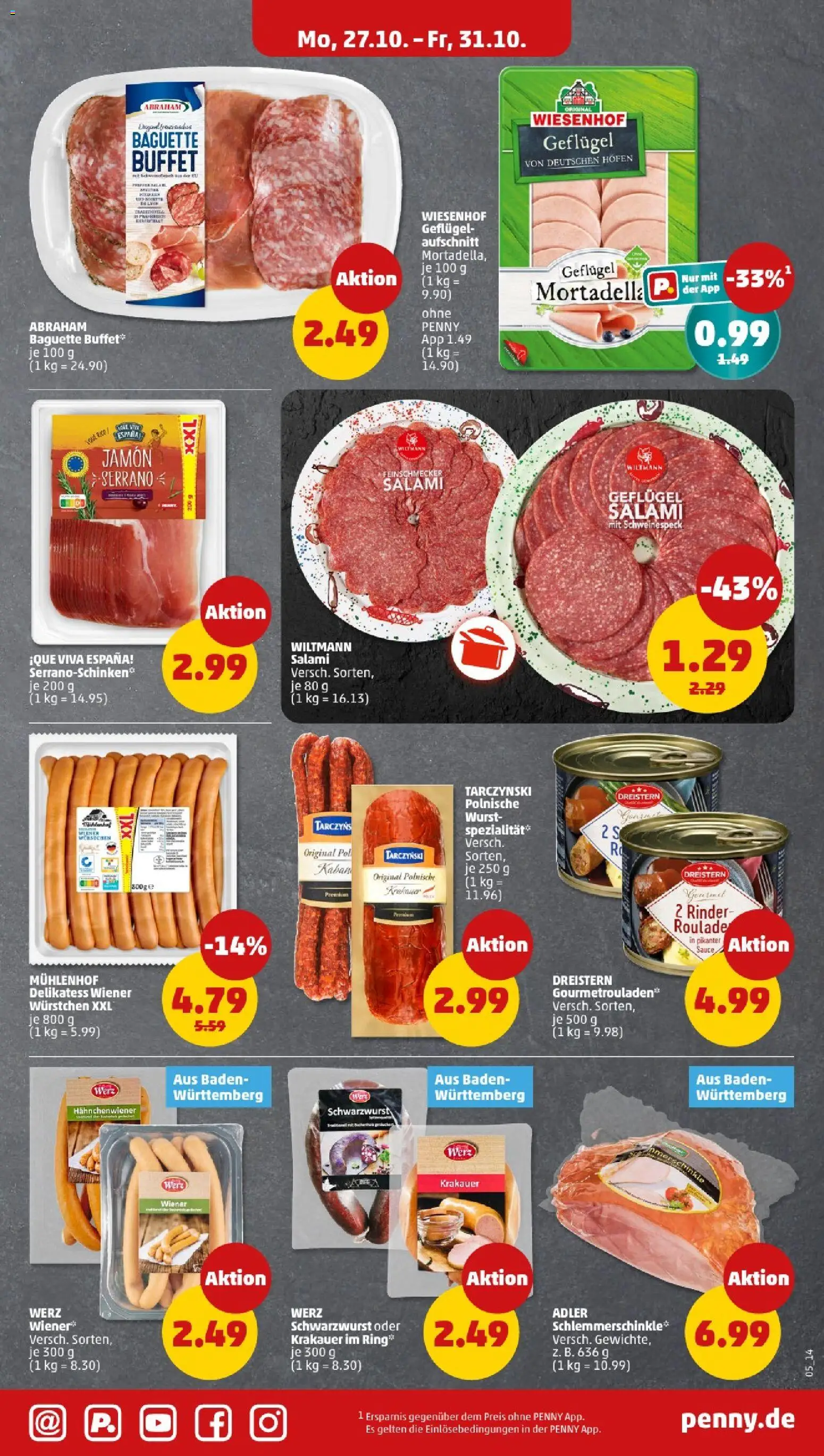 Penny - Baden-Württemberg – gültig ab 27.10.2025 | Seite: 7 | Produkte: Baguette, Wurst, Salami Penny - Baden-Württemberg – gültig ab 27.10.2025 | Seite: 7 | Produkte: Baguette, Wurst, Salami