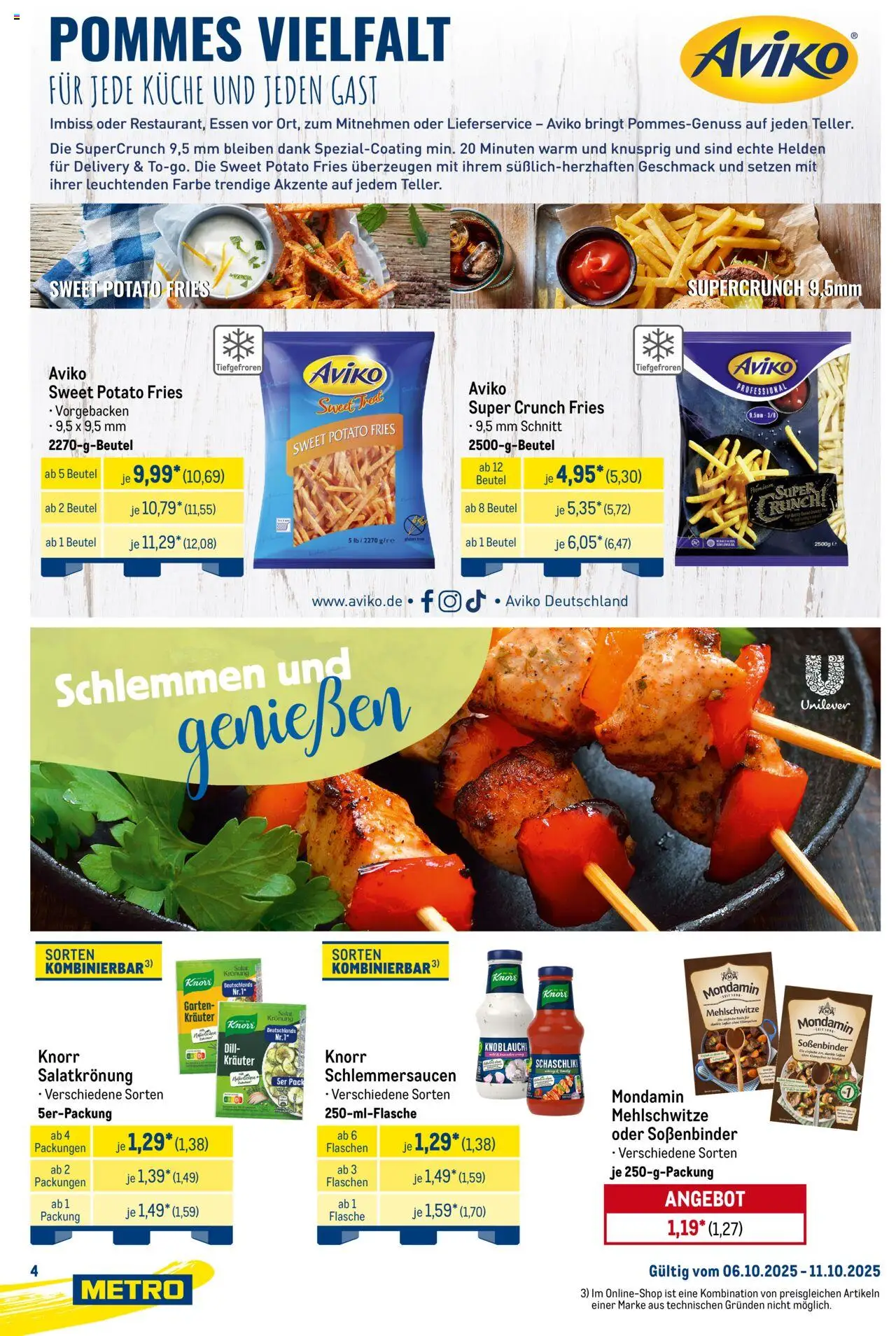 Metro Starke Marken – gültig ab 06.10.2025 | Seite: 4 | Produkte: Pommes, Küche, Knorr, Salat Metro Starke Marken – gültig ab 06.10.2025 | Seite: 4 | Produkte: Pommes, Küche, Knorr, Salat