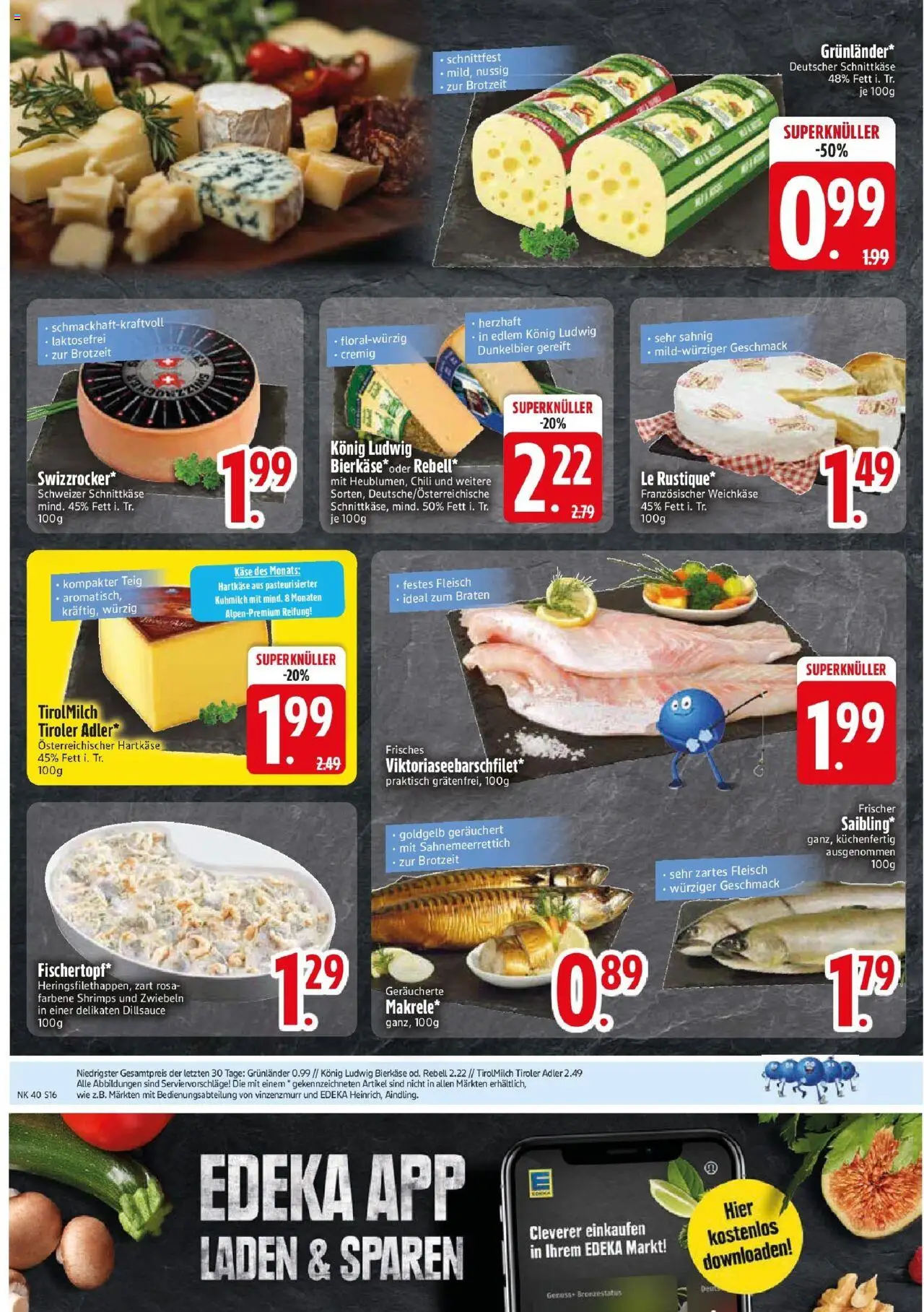 Edeka prospekt Murnau – gültig ab 29.09.2025 | Seite: 16 | Produkte: Milch, Käse, Grunlander, Fleisch Edeka prospekt Murnau – gültig ab 29.09.2025 | Seite: 16 | Produkte: Milch, Käse, Grunlander, Fleisch