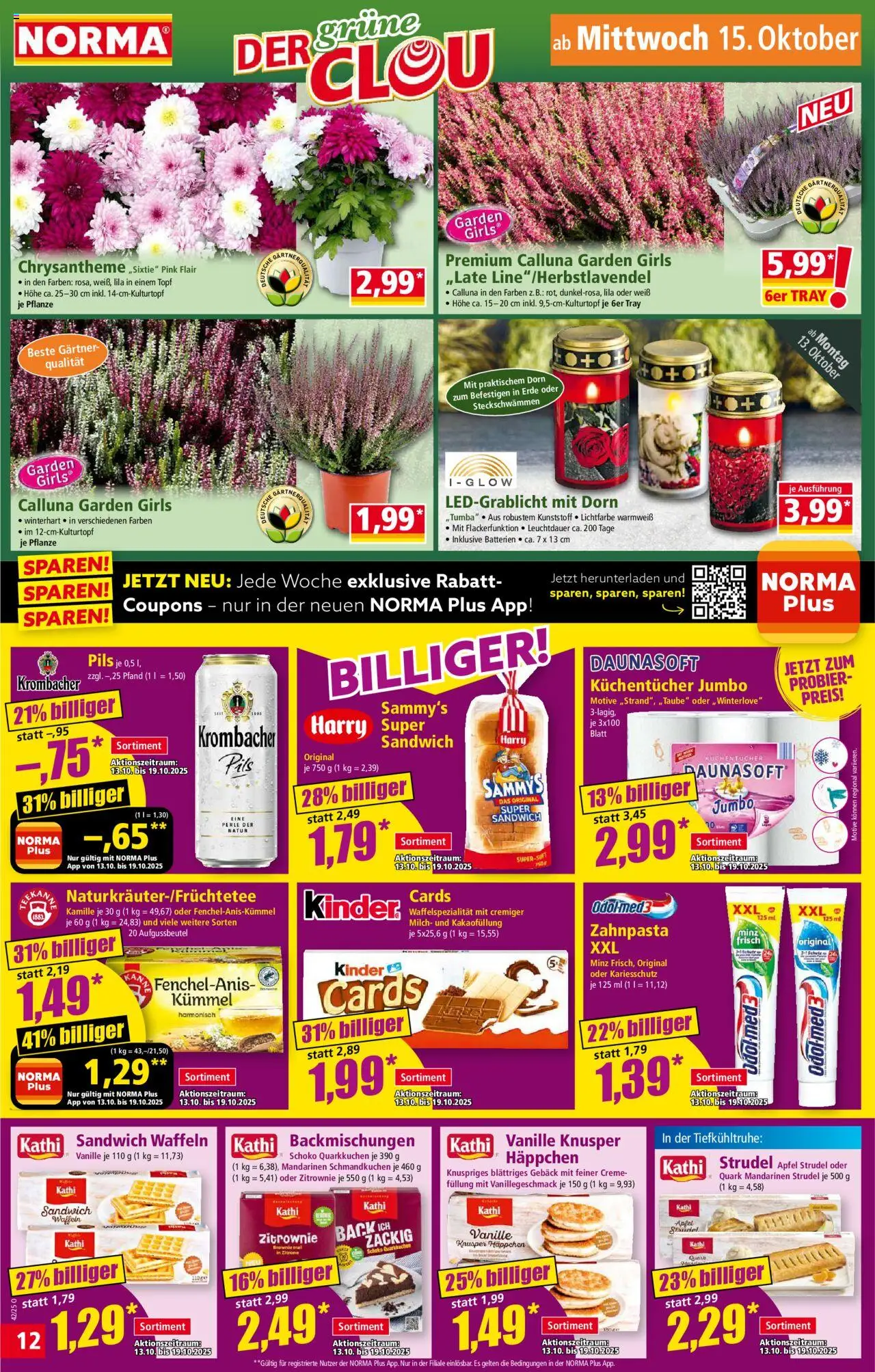 Norma Prospekt 	 – gültig ab 13.10.2025 | Seite: 12 | Produkte: Pils, Äpfel, Mandarinen, Zitrone