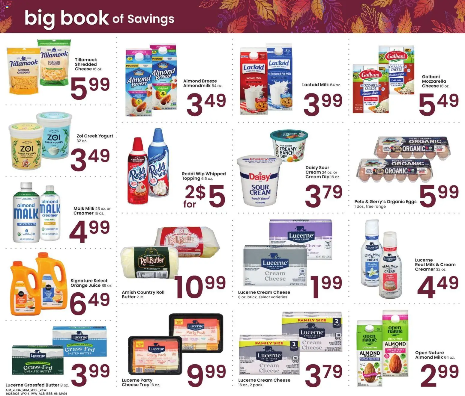Albertsons Big Book of Savings - valid from 28.10.2025 | Page: 6 | Products: Milk, Cheese, Juice, Sour cream Albertsons Big Book of Savings - valid from 28.10.2025 | Page: 6 | Products: Milk, Cheese, Juice, Sour cream