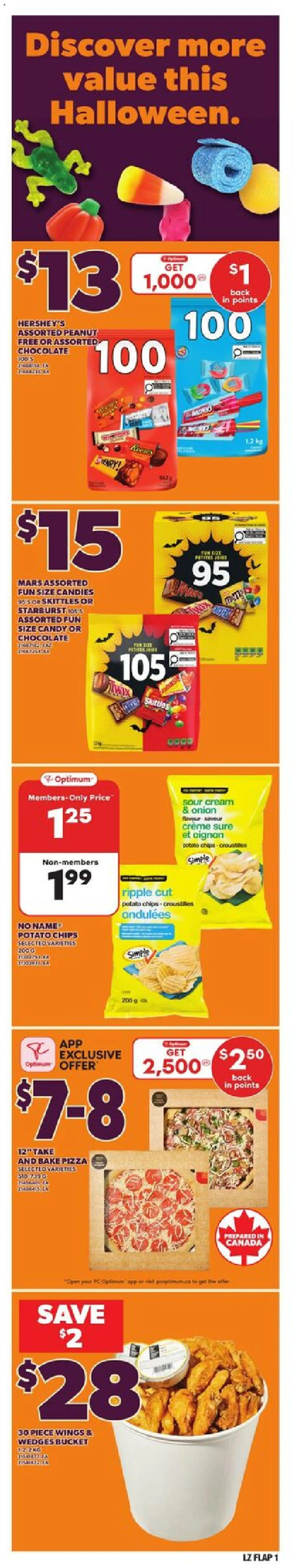 Loblaws flyer valid from 23.10.2025 | Page: 1 | Products: Candies, Chips, Cream, Chocolate