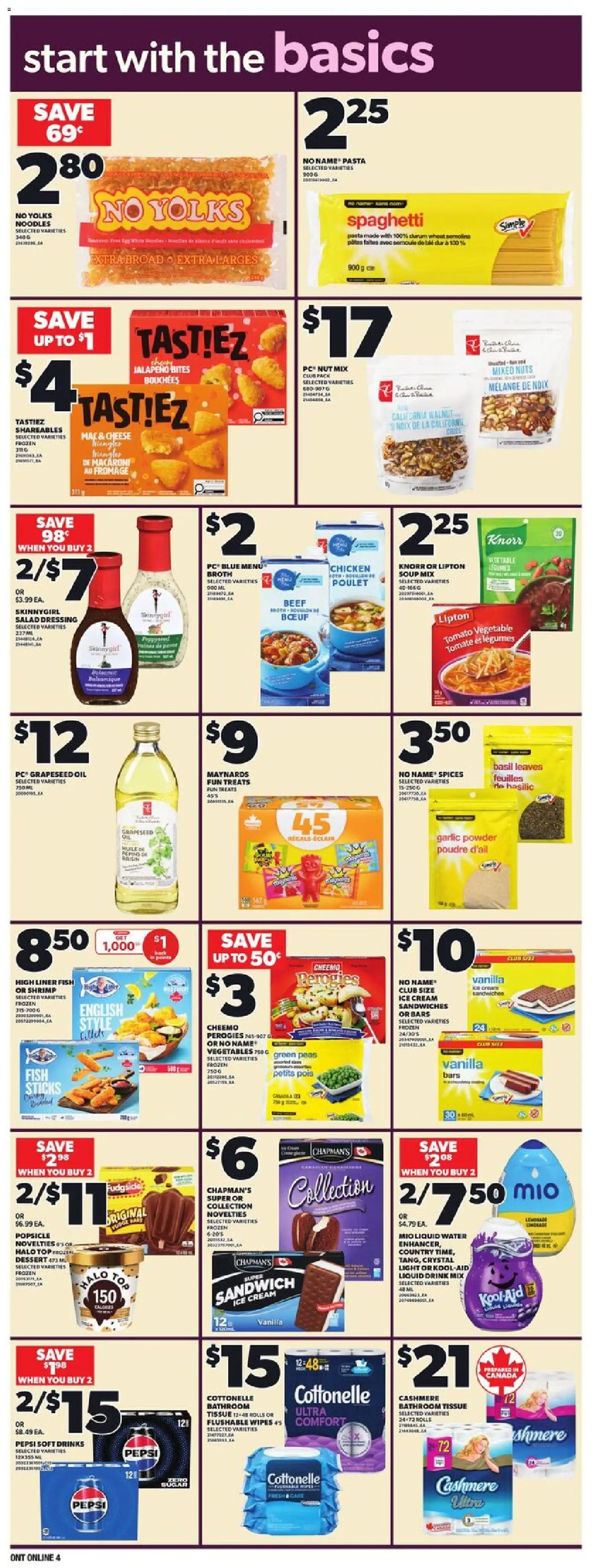 Loblaws flyer valid from 23.10.2025 | Page: 11 | Products: Noodles, Beef, Ice cream, Cheese
