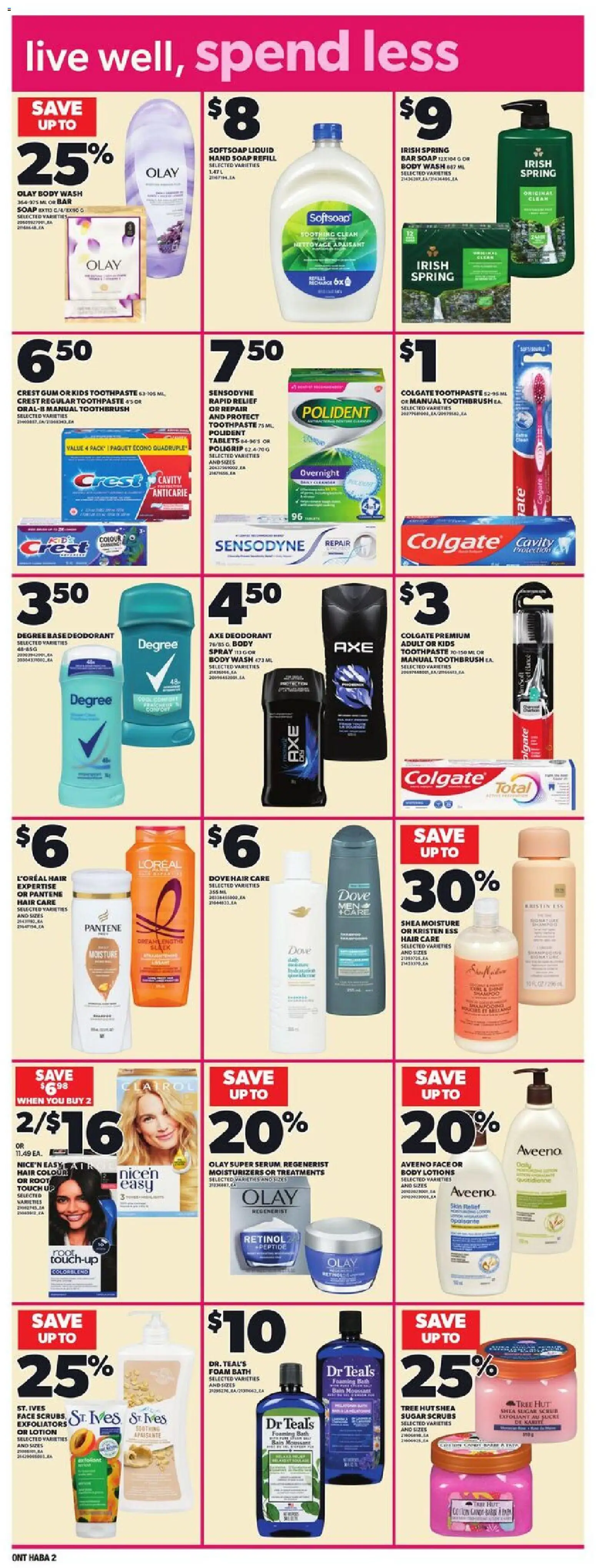 Loblaws flyer valid from 23.10.2025 | Page: 14 | Products: Soap, Deodorant, Toothpaste, Bath