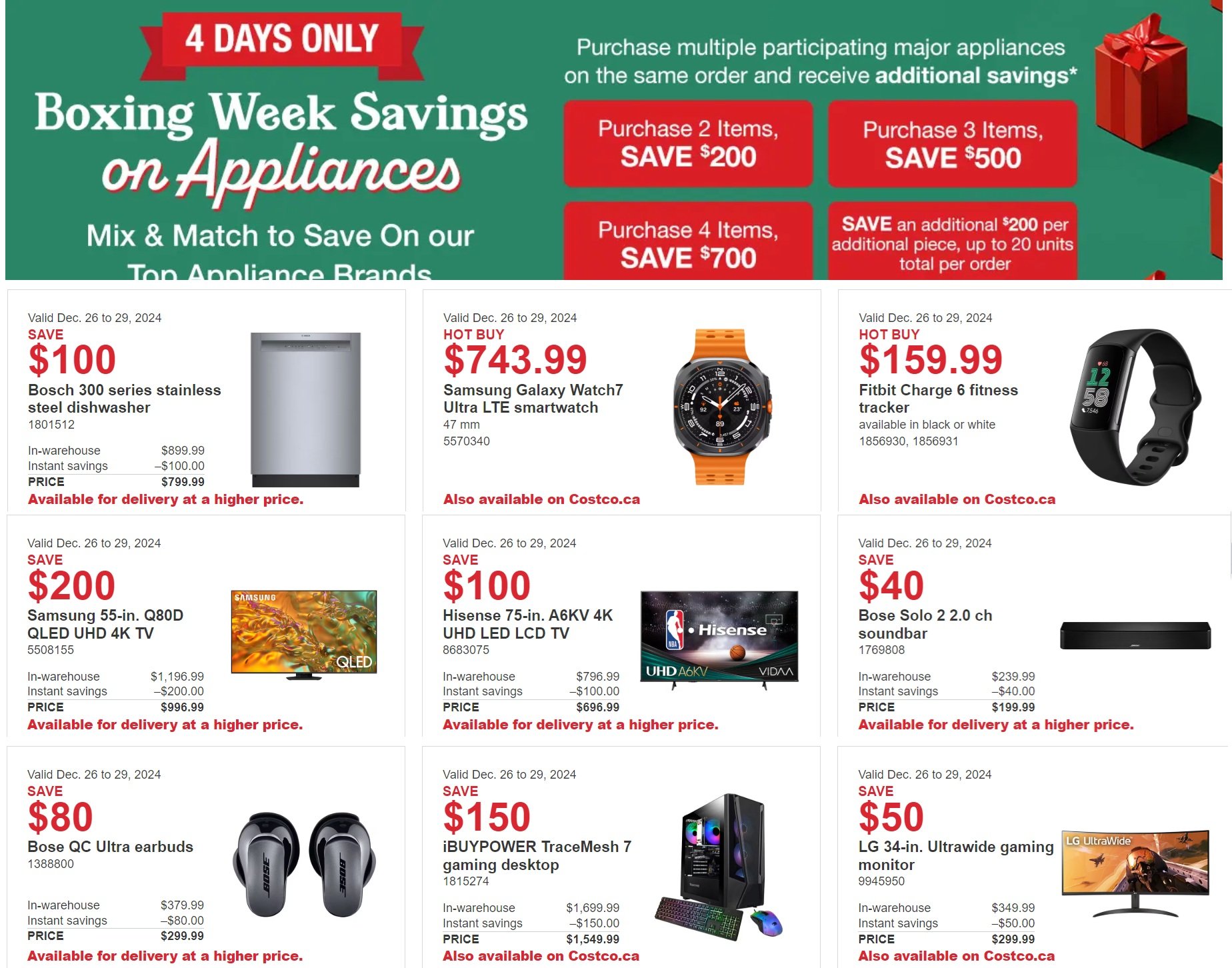 Costco Boxing Day 2025 Sale Flyer