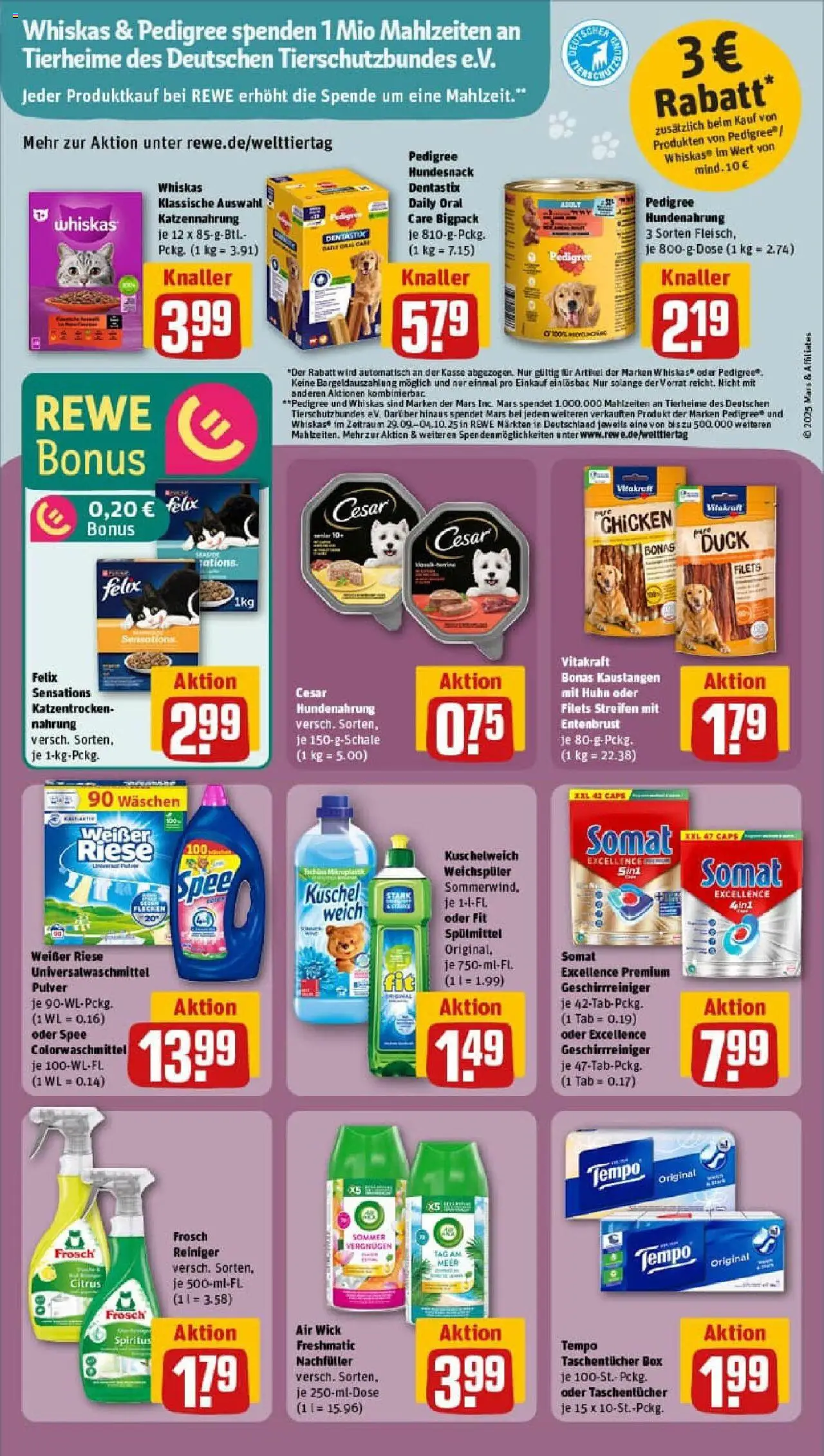 Rewe prospekt Ebsdorfergrund / Dreihausen – gültig ab 29.09.2025 | Seite: 25 | Produkte: Box, Spee, Pedigree, Whiskas Rewe prospekt Ebsdorfergrund / Dreihausen – gültig ab 29.09.2025 | Seite: 25 | Produkte: Box, Spee, Pedigree, Whiskas