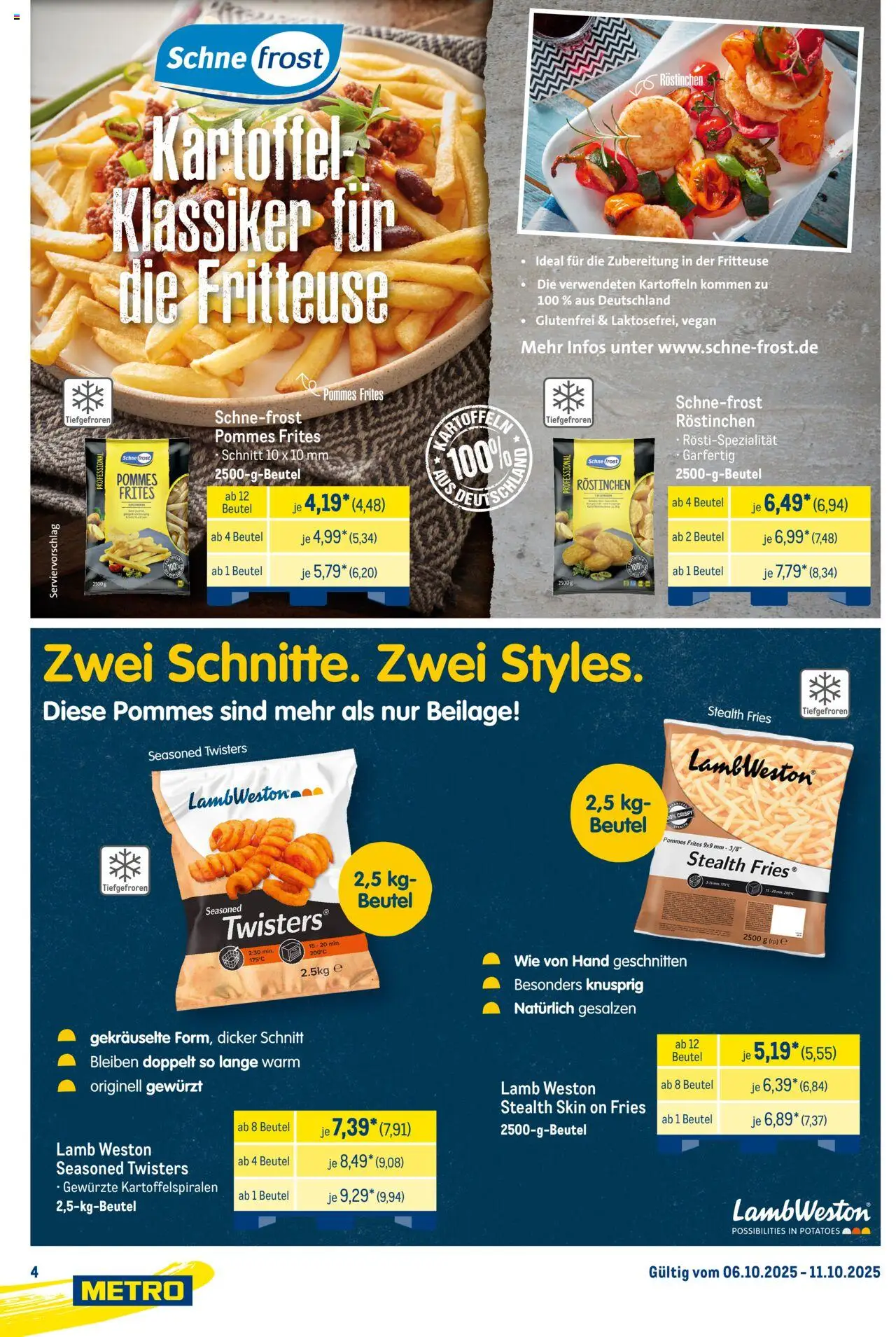 Metro Starke Marken Profi – gültig ab 06.10.2025 | Seite: 4 | Produkte: Pommes, Pommes frites, Kartoffeln, Fritteuse