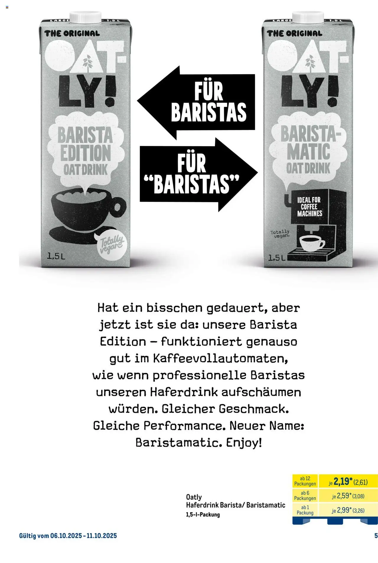 Metro Starke Marken Profi – gültig ab 06.10.2025 | Seite: 5 | Produkte: Haferdrink, Oatly