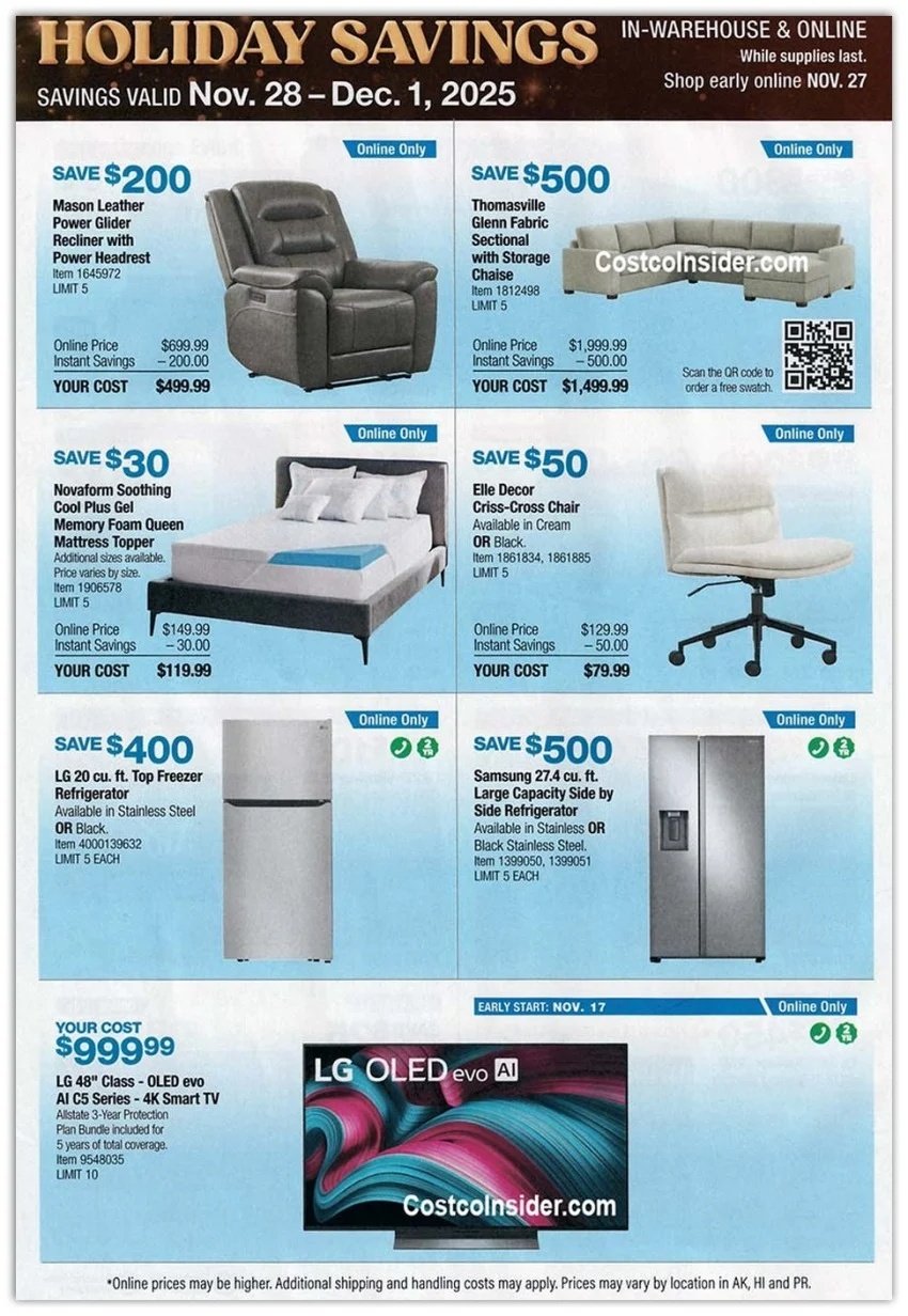 Black Friday 2025 – Holiday Savings COSTCO Sales Ad 30