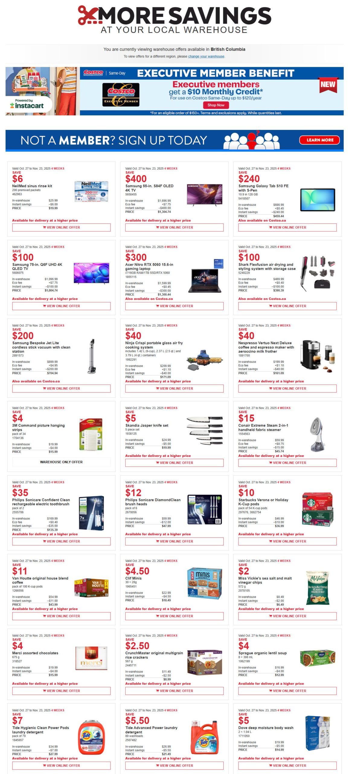 Costco Flyer This Week 2 Costco Flyer Sale (BC, AB, SK & MB) October 27 – November 23, 2025