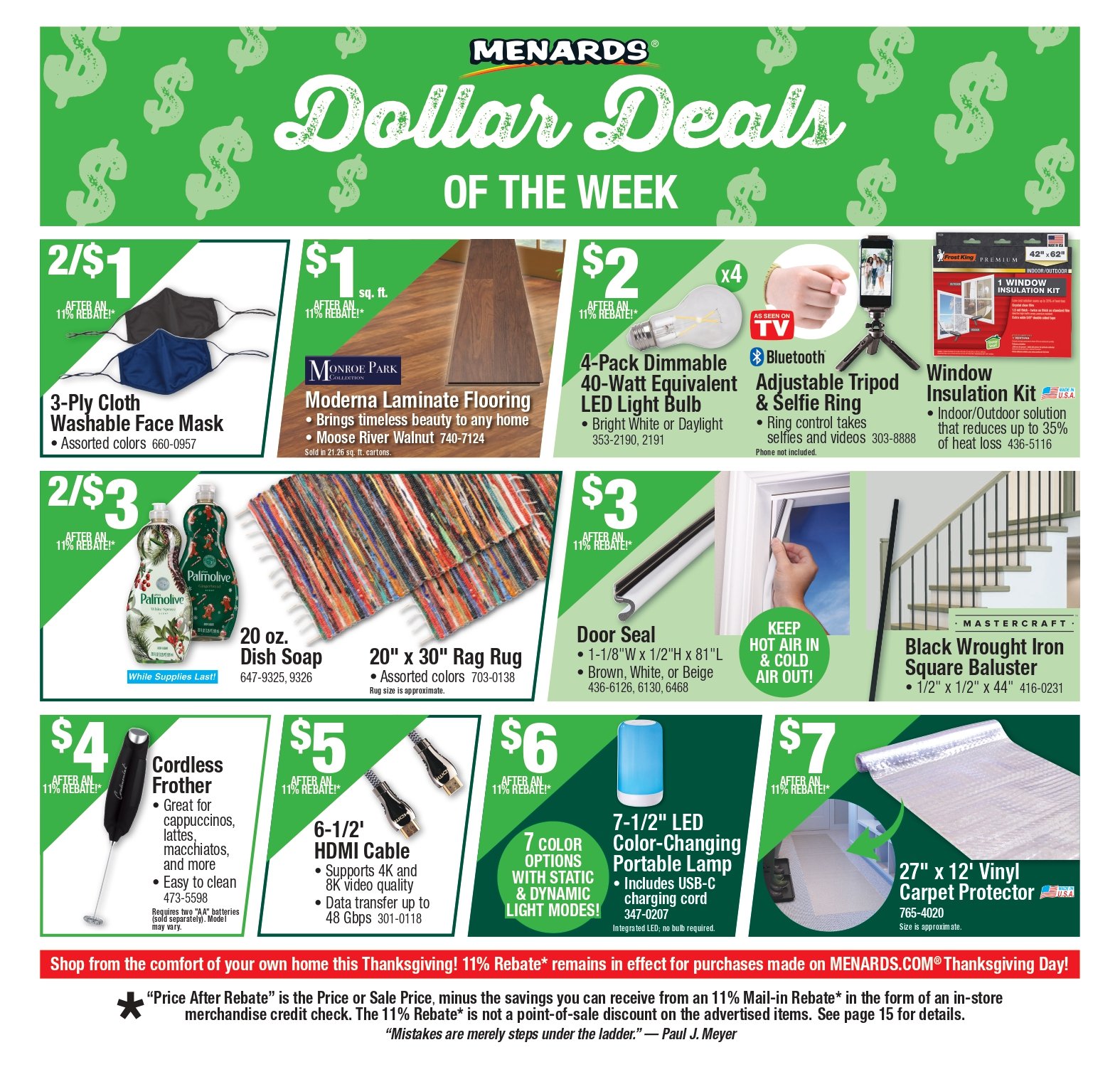 Menards sale ad 13 November Menards ad this week Big Projects, Big Savings! 2