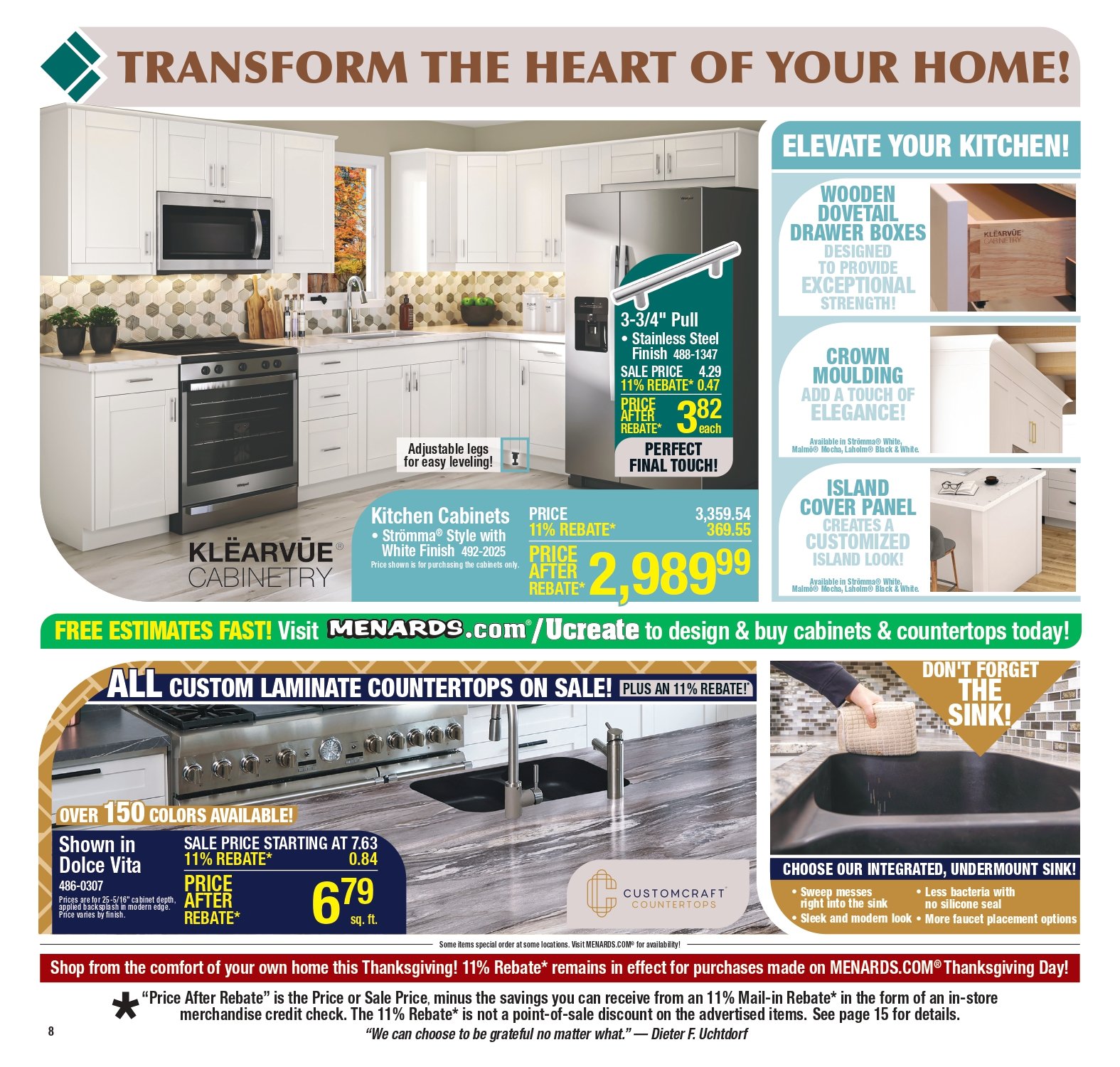 Menards sale ad 13 November Menards ad this week Big Projects, Big Savings! 11