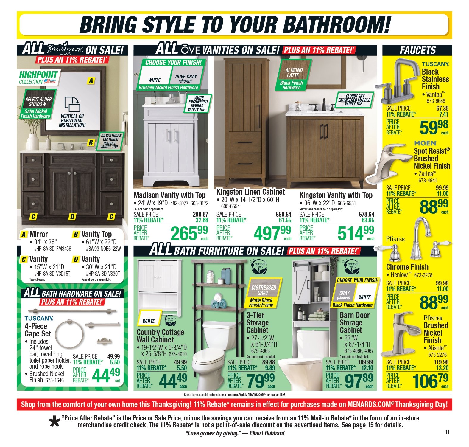 Menards sale ad 13 November Menards ad this week Big Projects, Big Savings! 14