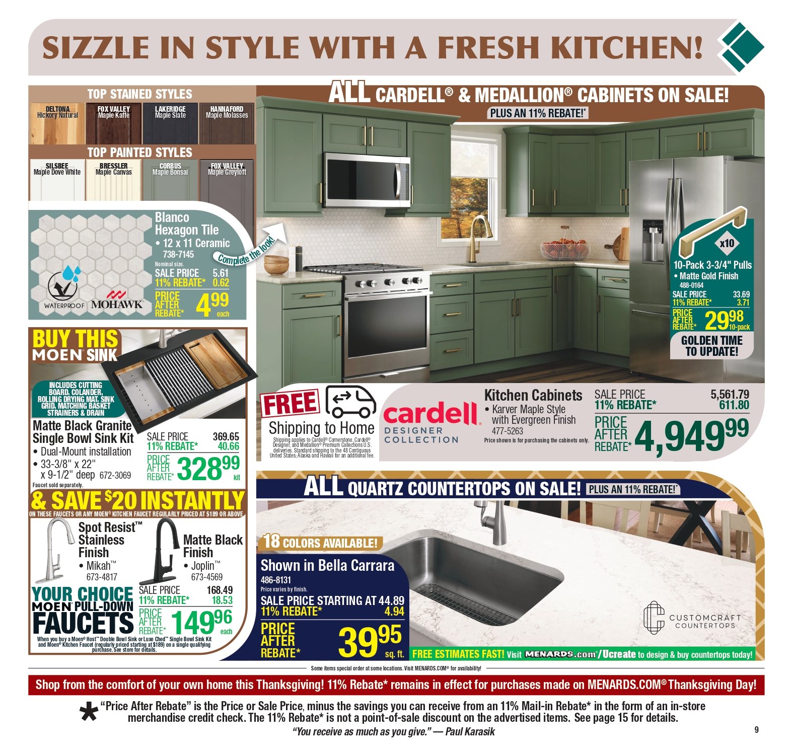 Menards sale ad 13 November Menards ad this week Big Projects, Big Savings! 12