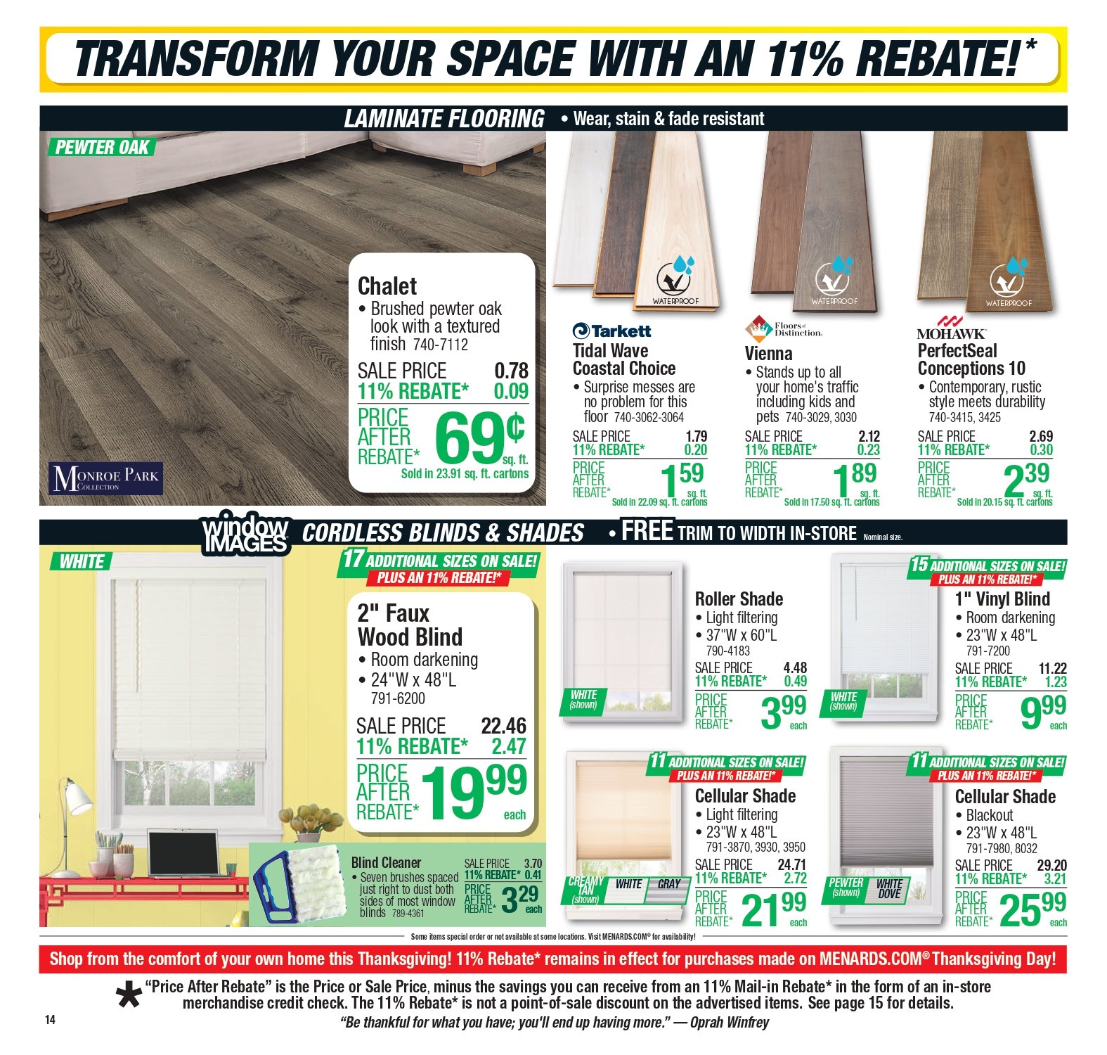 Menards sale ad 13 November Menards ad this week Big Projects, Big Savings! 18