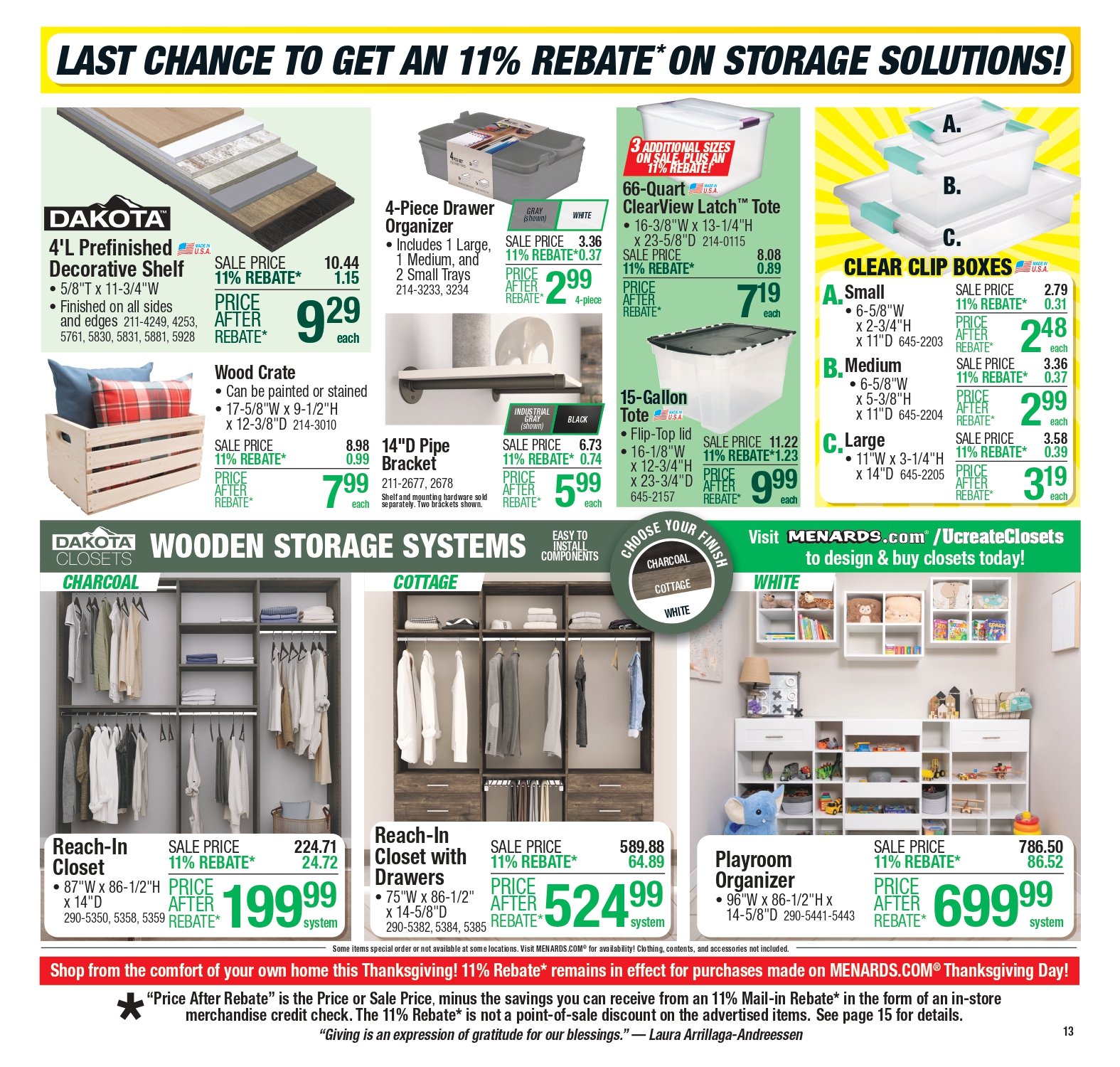 Menards sale ad 13 November Menards ad this week Big Projects, Big Savings! 17