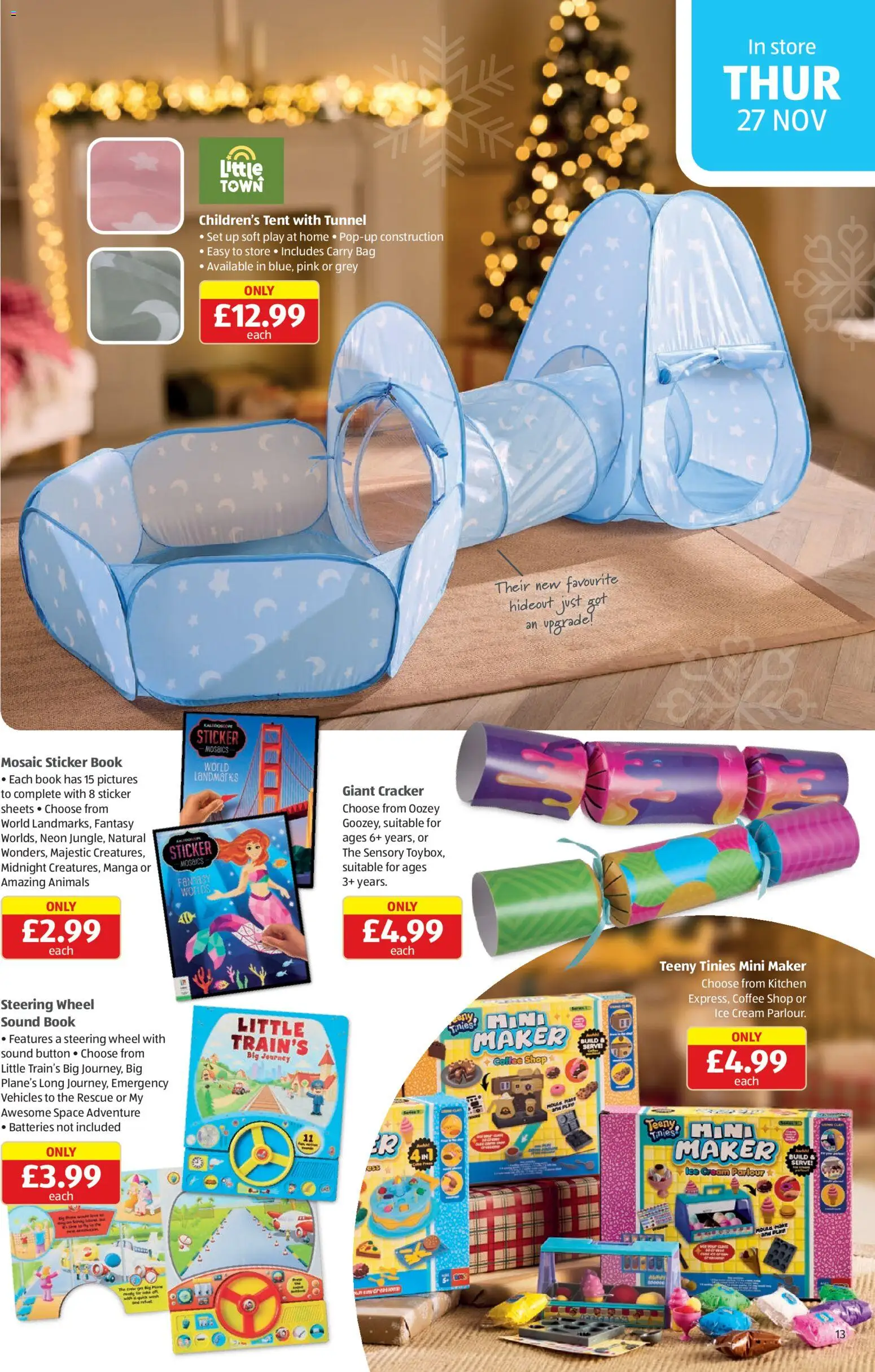 {H1} | Page: 13 | Products: Tent, Cream, Ice cream, Bag