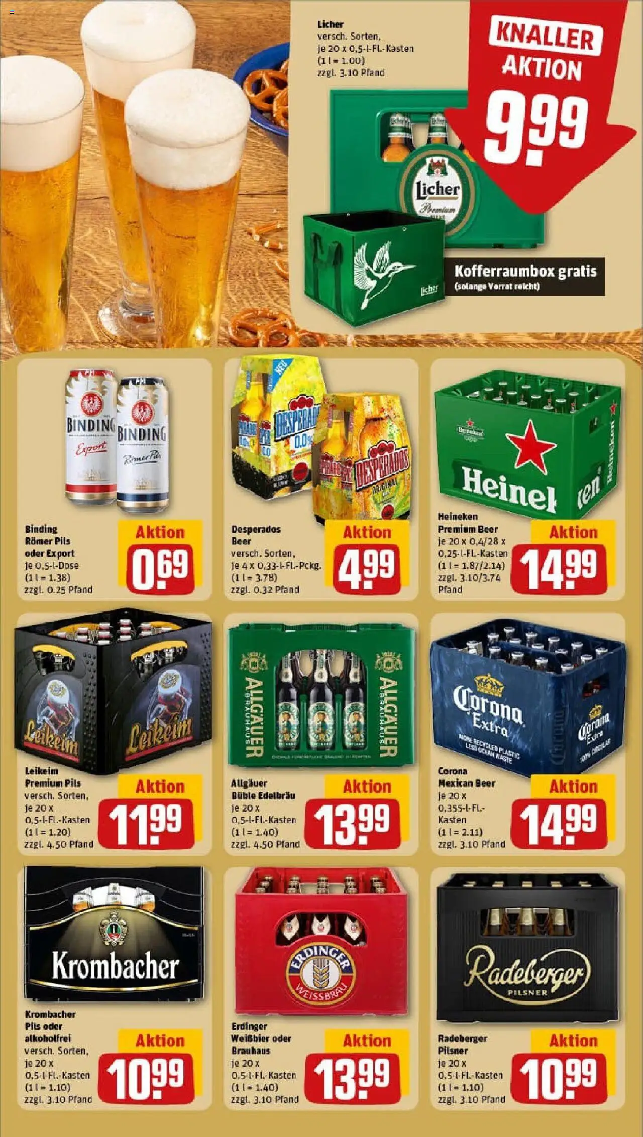 Rewe prospekt Stadtallendorf – gültig ab 28.09.2025 | Seite: 19 | Produkte: Weißbier, Heineken, Desperados, Radeberger pilsner Rewe prospekt Stadtallendorf – gültig ab 28.09.2025 | Seite: 19 | Produkte: Weißbier, Heineken, Desperados, Radeberger pilsner