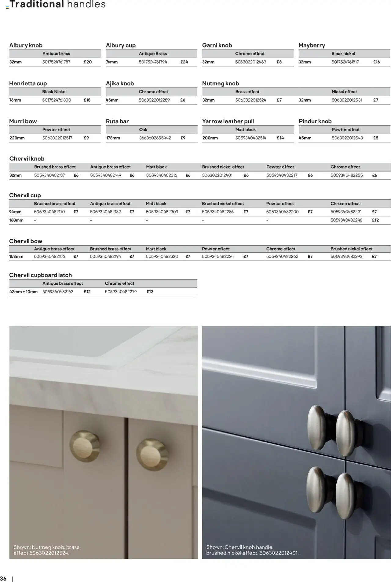 {H1} | Page: 36 | Products: Handles, Knob {H1} | Page: 36 | Products: Handles, Knob