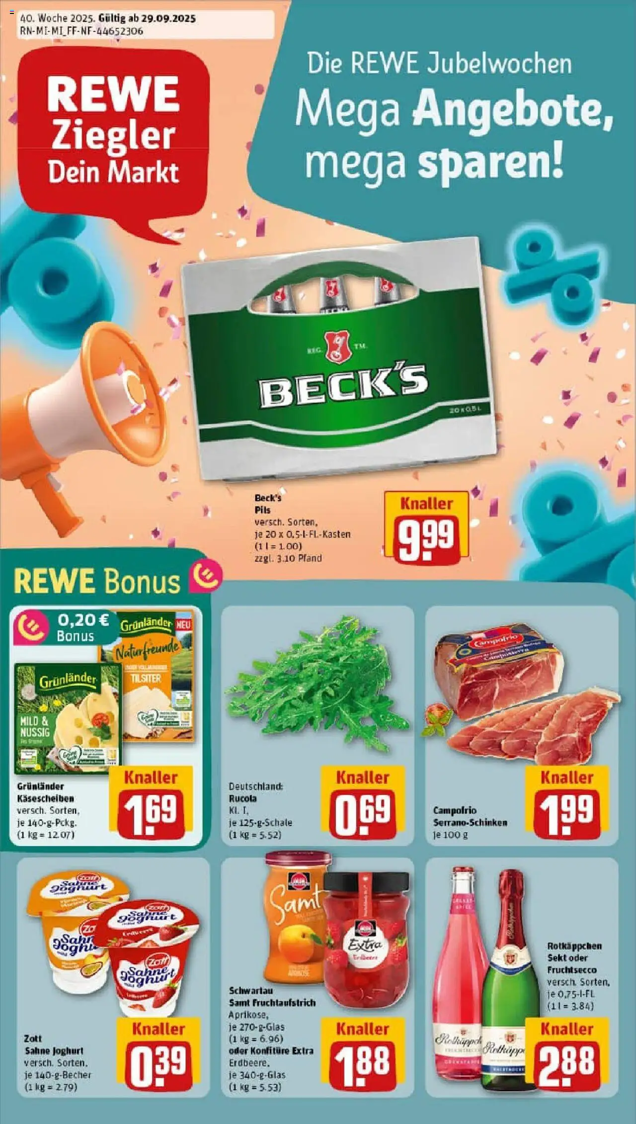Rewe prospekt Rabenau / Londorf – gültig ab 28.09.2025 | Seite: 1 | Produkte: Rotkappchen sekt, Joghurt, Rucola, Grunlander Rewe prospekt Rabenau / Londorf – gültig ab 28.09.2025 | Seite: 1 | Produkte: Rotkappchen sekt, Joghurt, Rucola, Grunlander