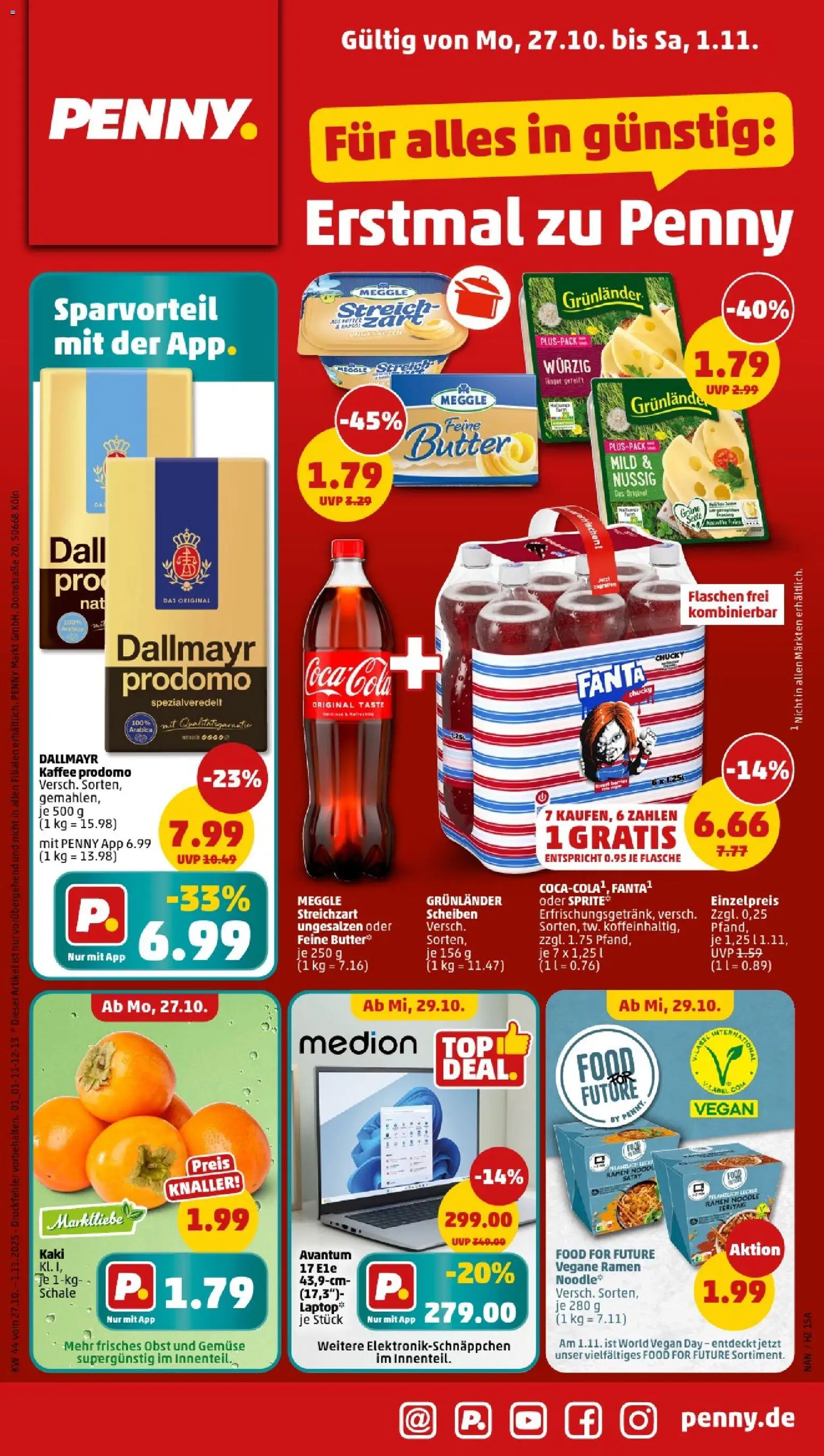 Penny - Sachsen – gültig ab 27.10.2025 | Seite: 1 | Produkte: Sprite, Kaffee, Grunlander, Kaki Penny - Sachsen – gültig ab 27.10.2025 | Seite: 1 | Produkte: Sprite, Kaffee, Grunlander, Kaki